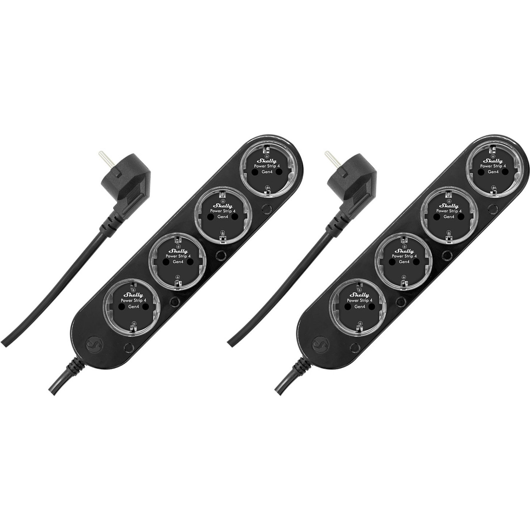 Shelly SHELLY Power Strip 4 Gen4, 4-fach Steckdosenleiste, schwarz, WiFi Smarte Vierfach-Steckdosenleiste