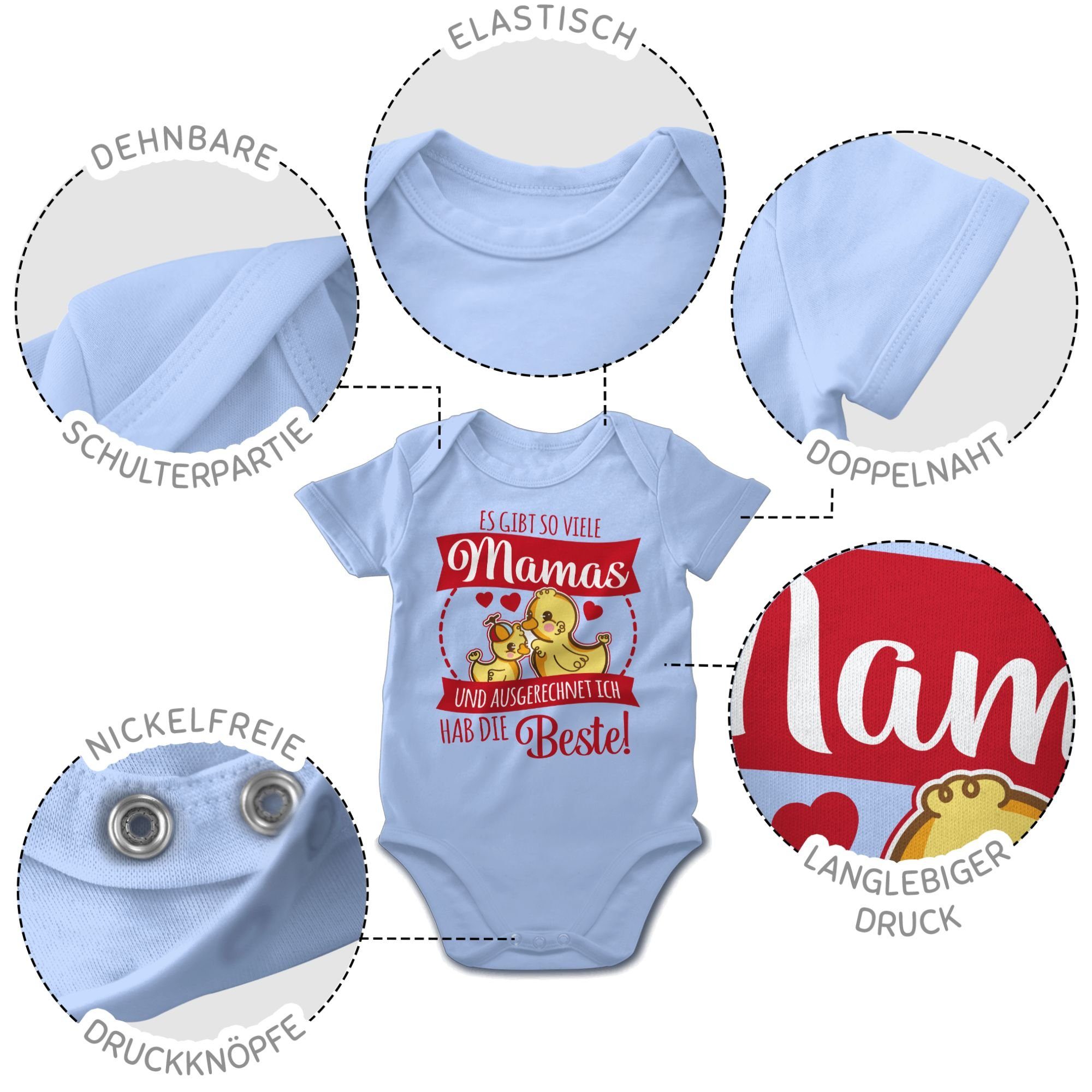 gibt viele Muttertagsgeschenk 1 Mamas Shirtracer so (1-tlg) - Es rot Babyblau Shirtbody