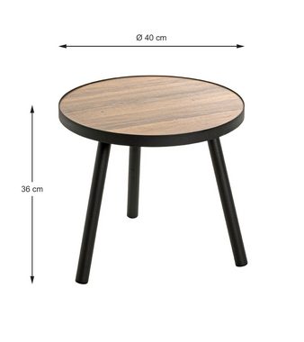 HAKU Beistelltisch HAKU Möbel Beistelltisch - schwarz-eiche - H. 36cm