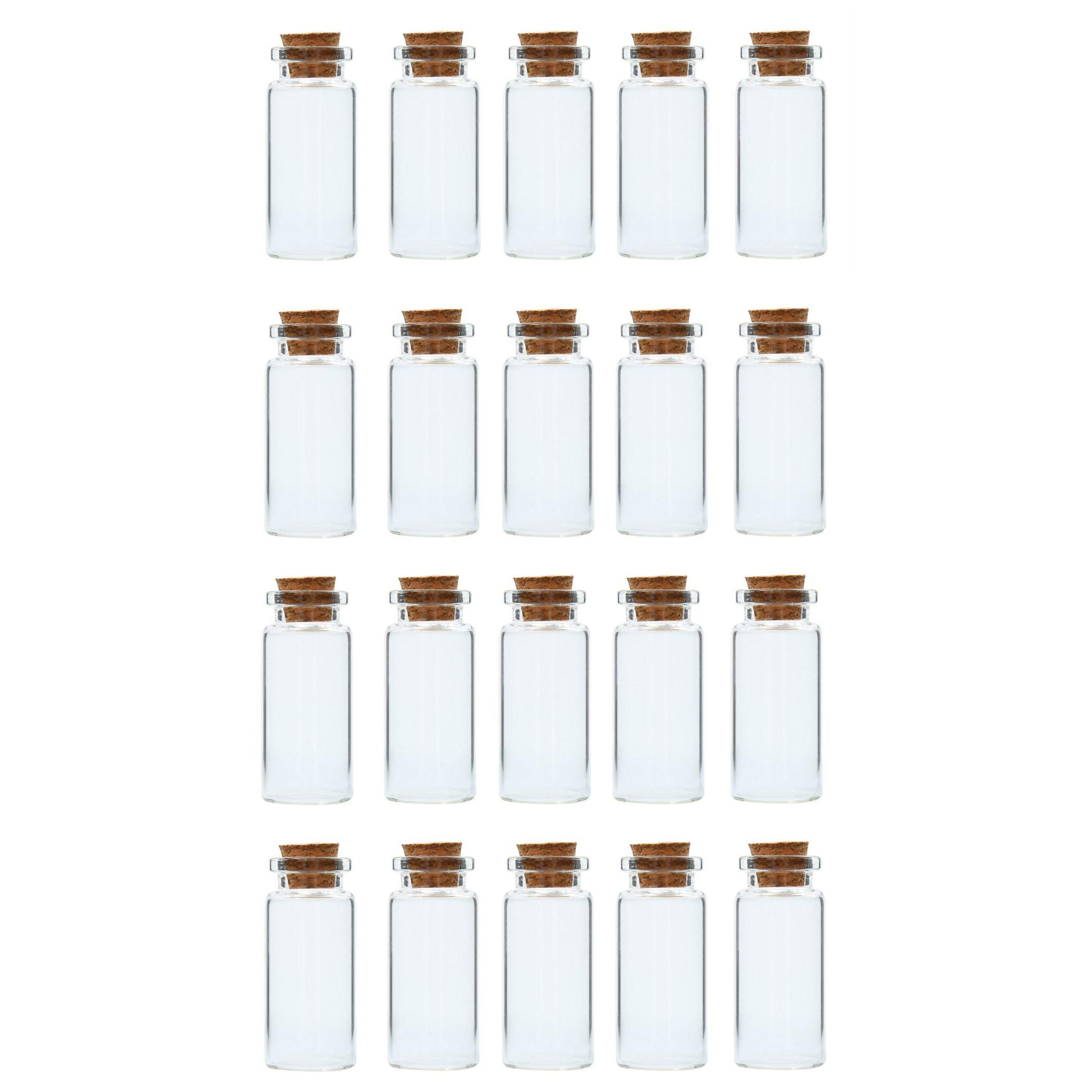 ZADAWERK Deko-Glas Mini-Glasflaschen mit Korken - Kleinteil-Aufbewahrung - - ml mm, Gewürze für Set), - - Puder Ø Fläschchen Likör 20 St., Öl (10 22x50