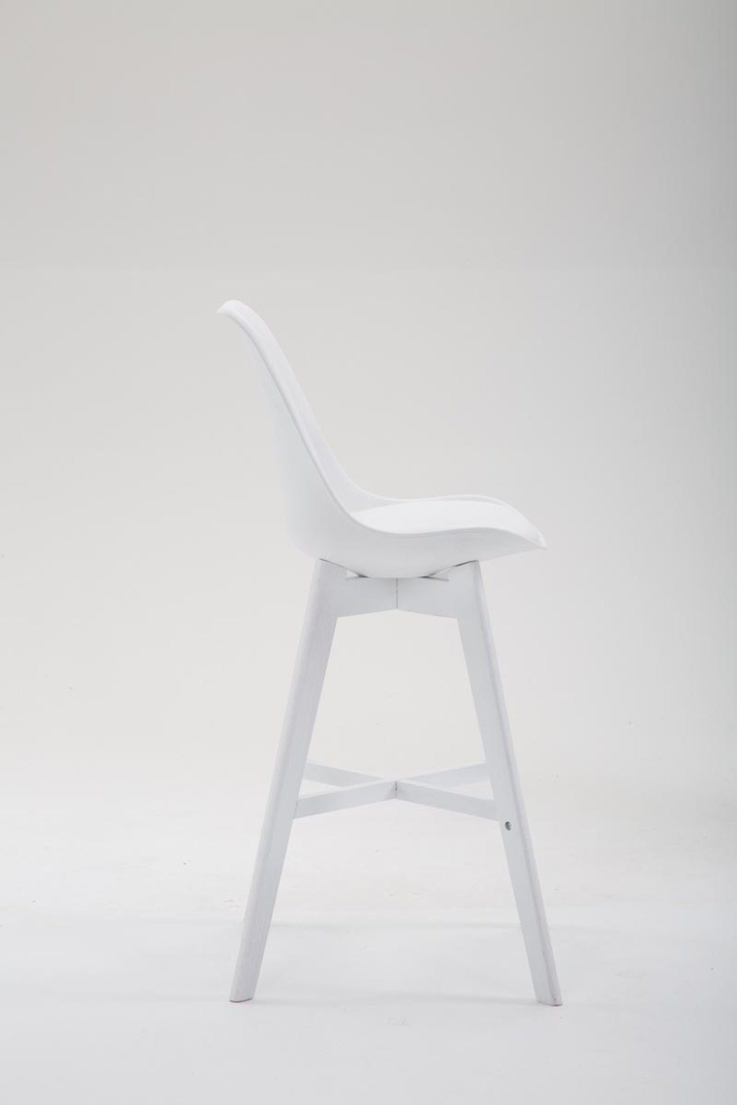 Sitzfläche: mit angenehmer bequemer Kunstleder Weiß - Hocker Rückenlehne Theke Gestell (Barstuhl & TPFLiving Holz 4-Fuß Weiß Fußstütze Barhocker und Canada für Küche),