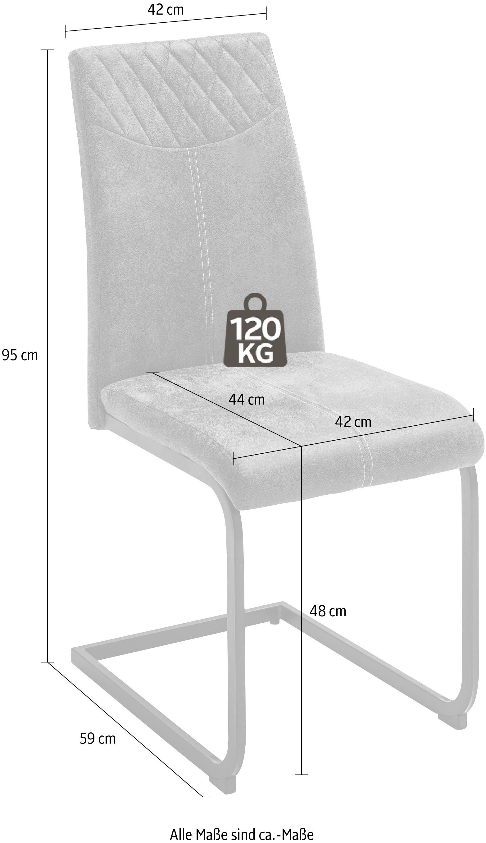 MCA furniture Esszimmerstuhl Aosta (Set, 120 4 St), Stuhl Stoffbezug bis Kg belastbar Braun Vintagelook