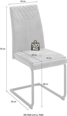 MCA furniture Esszimmerstuhl Aosta (Set, 4 St), Stoffbezug Vintagelook, Stuhl belastbar bis 120 Kg