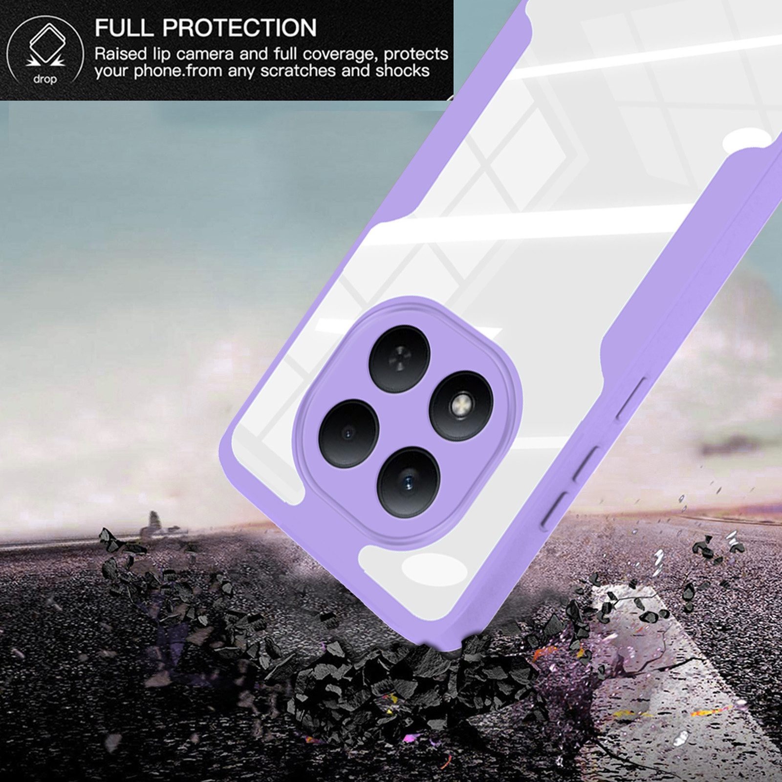 betterfon Handyhülle für Xiaomi Redmi Note 15 Pro+ / Poco M8 Pro 5G, 360° mit Dispayfolie, Vollschutz Case mit integriertem Displayschutz und klarer Sicht