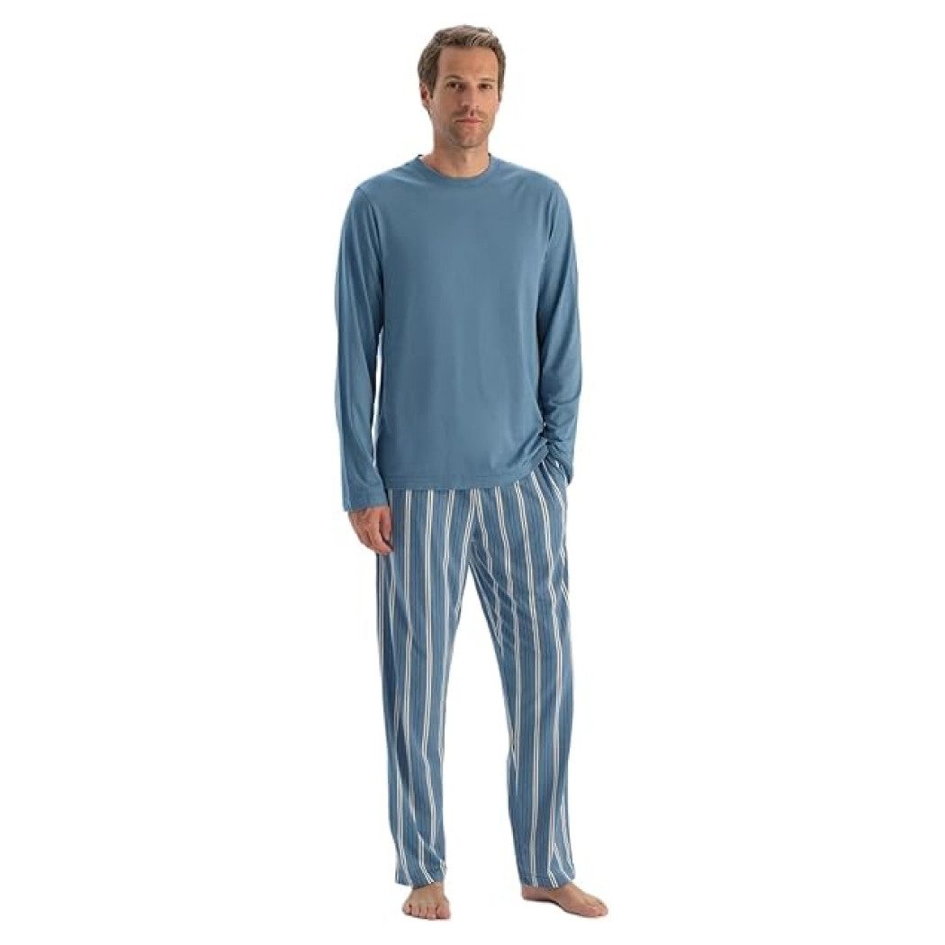 Dagi Pyjama Herren Pyjama Set, Schlafanzug für Männer, Bequeme Shorts und Hemd, He