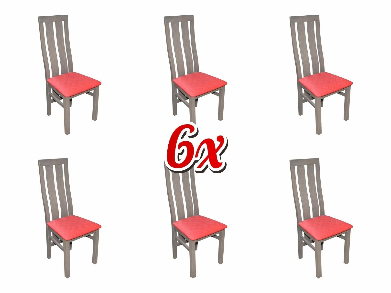 JVmoebel Stuhl, Esszimmer Garnitur 6x Stück Esszimmer Stuhl Set Stühle Garnitur Komplett Gruppe | Stühle