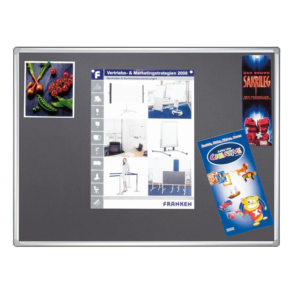 FRANKEN Pinnwand PRO PT830212, Filz, selbstverschließende Oberfläche