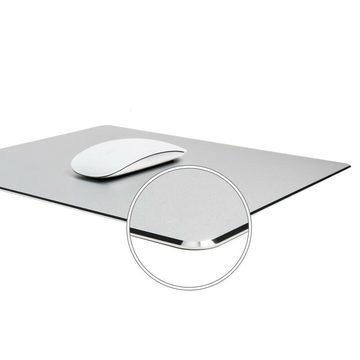 Steelboxx Aluminium Universal Design Mousepad Mouse Unterlag Monitor-Halterung, (Hiermit setzen Sie definitiv design-technische Akzente und Ihr Schreibtisch sieht mit diesem Mousepad edel und aufgeräumt aus. Durch die rutschfeste Silikonbeschichtung auf der Unterseite gehört ein Verrutschen des Mousepads nun der Vergangenheit an)