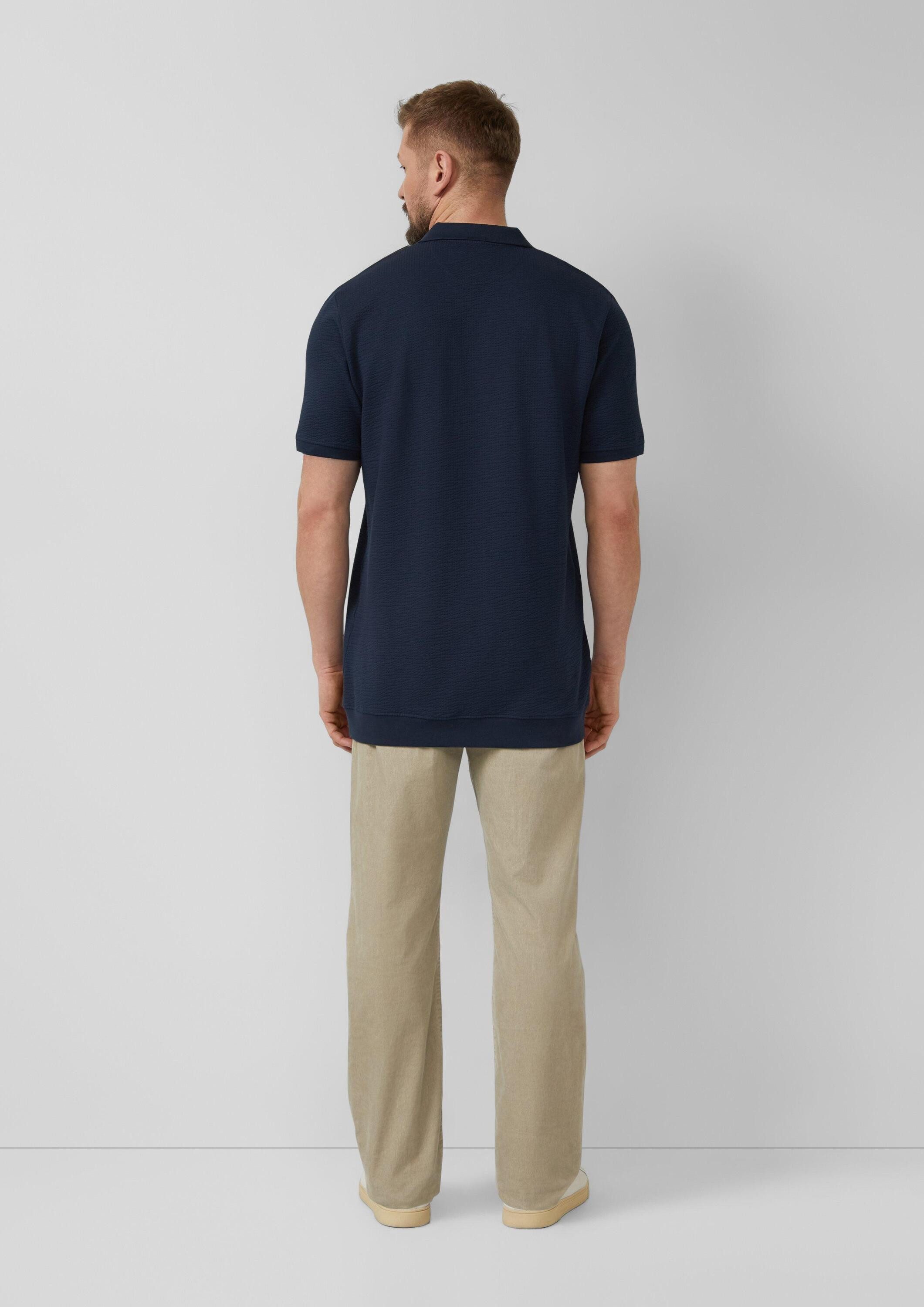 s.Oliver Kurzarmshirt Polo-Shirt Strukturiertes Poloshirt mit Brusttasche