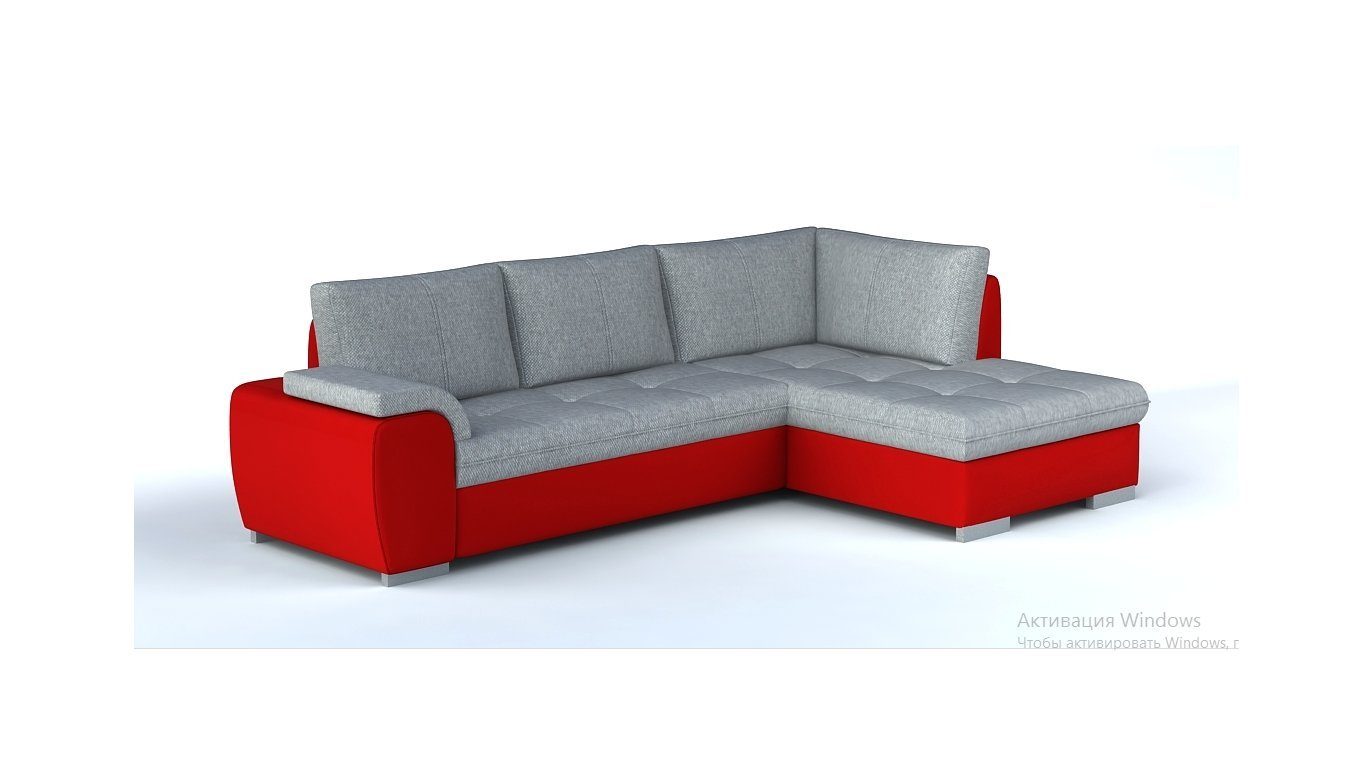 Landschaft Eck Ecksofa, Design Wohn JVmoebel Polster Rot/Grau Ecke Eck Garnitur Couch Sofa