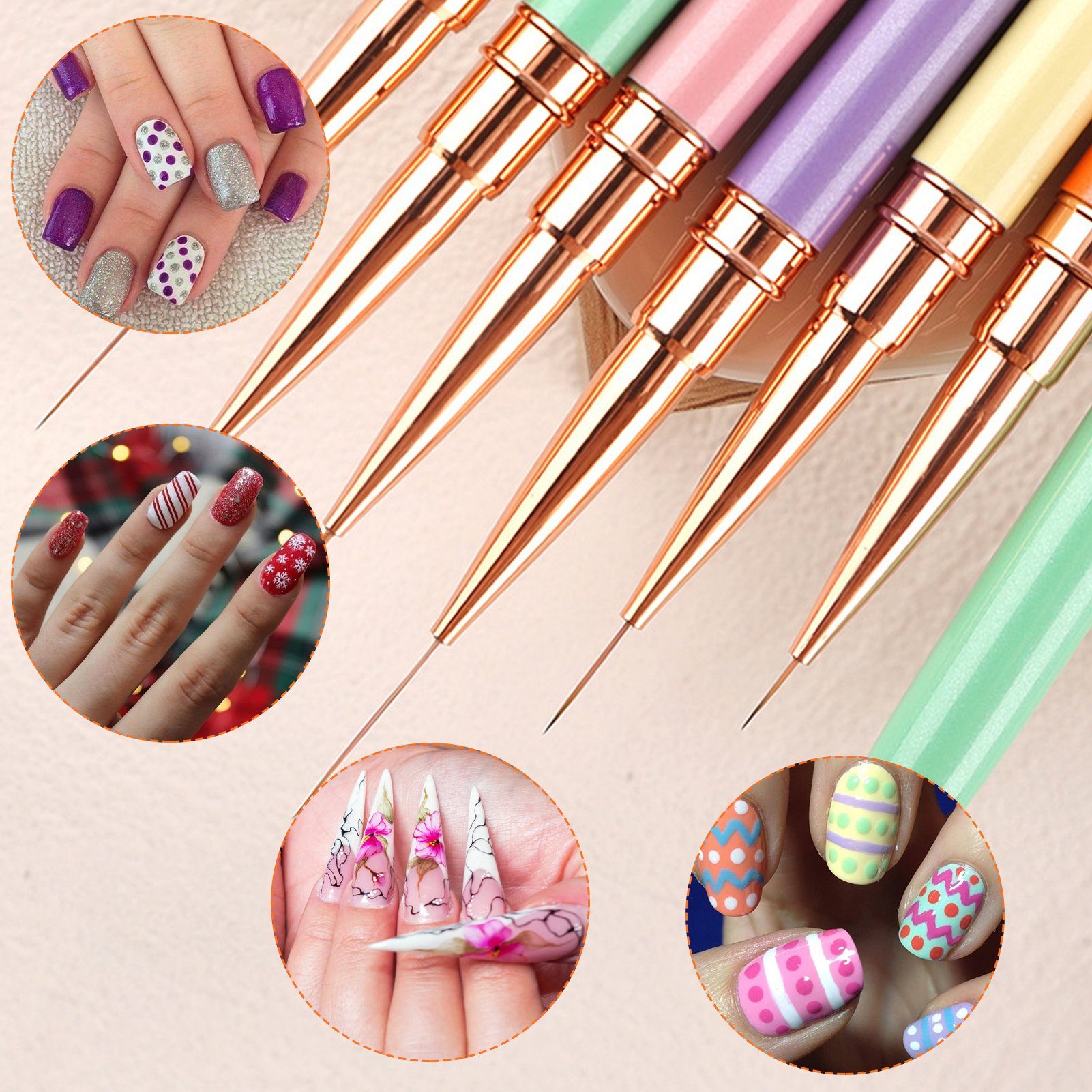 [Einfach zu verwenden] Rutaqian Nailart-Pinsel Nagel Design Pinsel,für Art Blau Nail Fineliner Art Painting