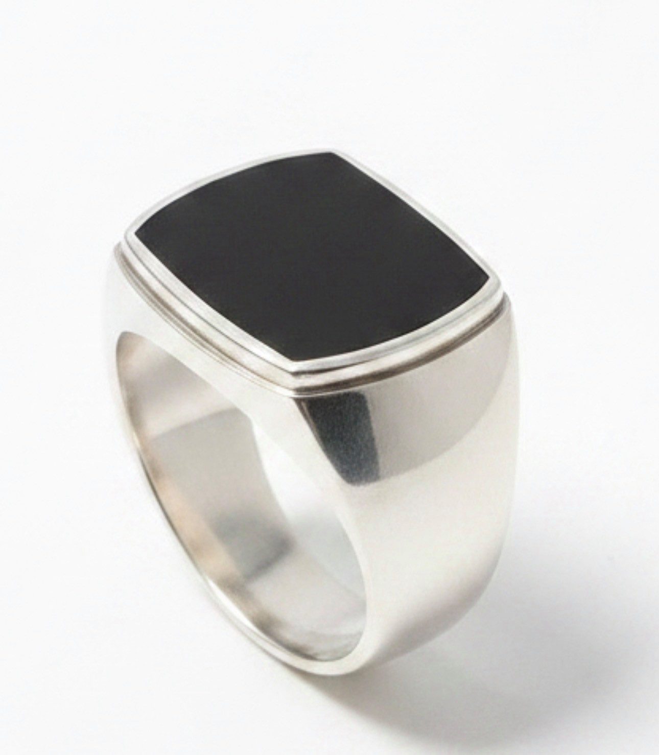 Karisma Schmuck Siegelring Männerring 925 Sterling Silber mit schwarzem Onyx