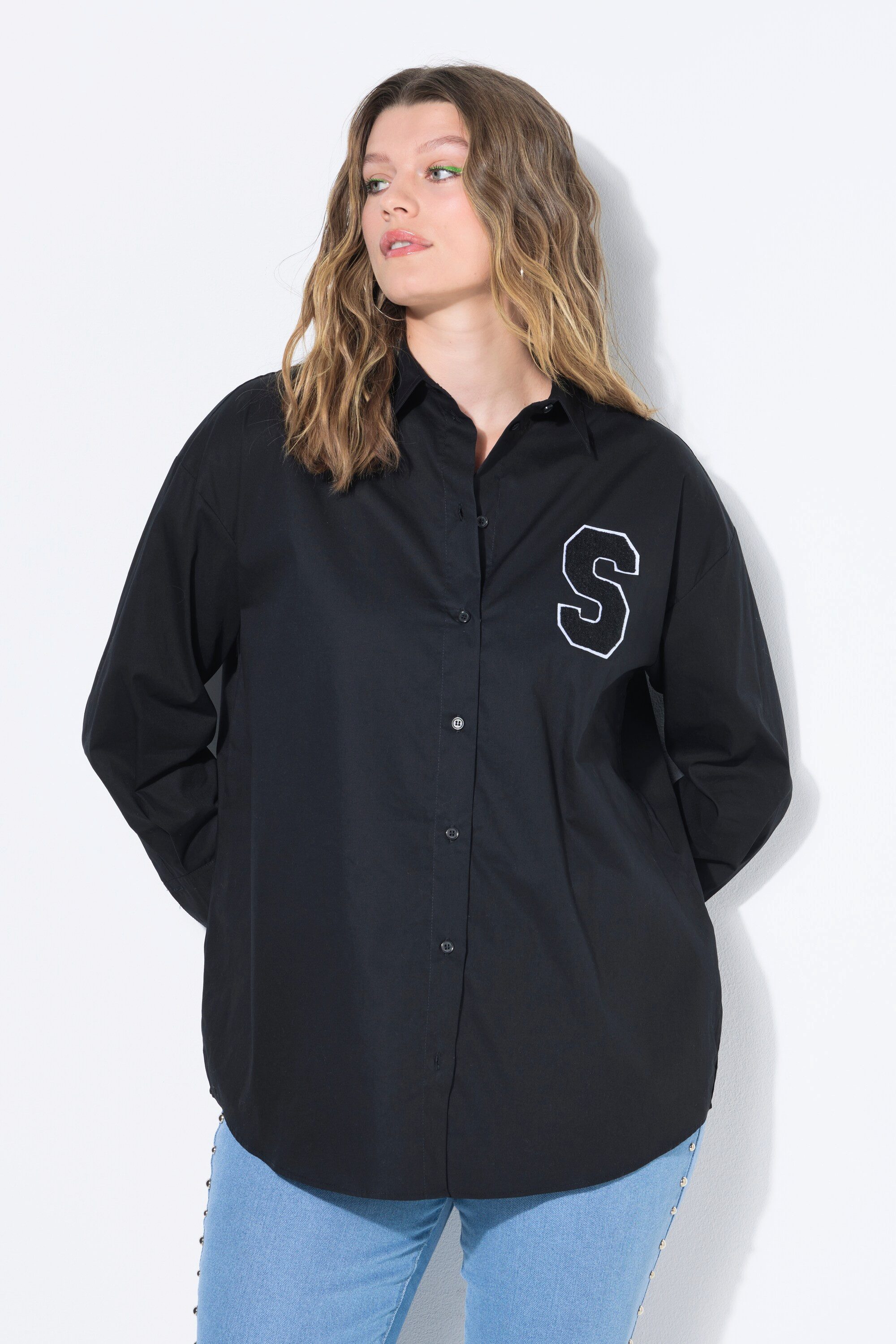 Studio Untold Hemdbluse Hemdbluse oversized Langarm mit Manschetten günstig online kaufen