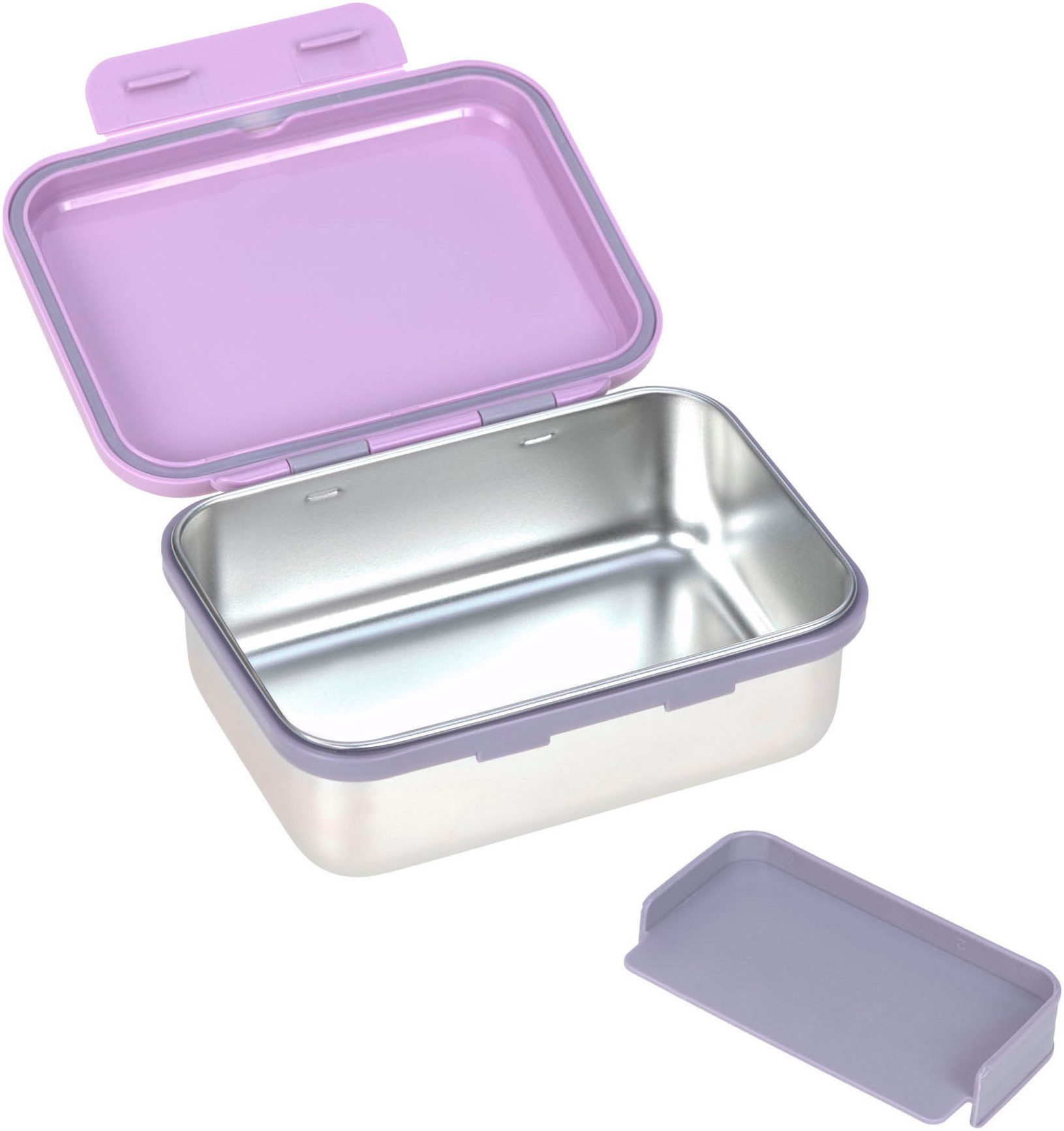 LÄSSIG Lunchbox Little Gang, Heart lilac, Edelstahl, Polyprophylen (PP), Silikon, (1-tlg)