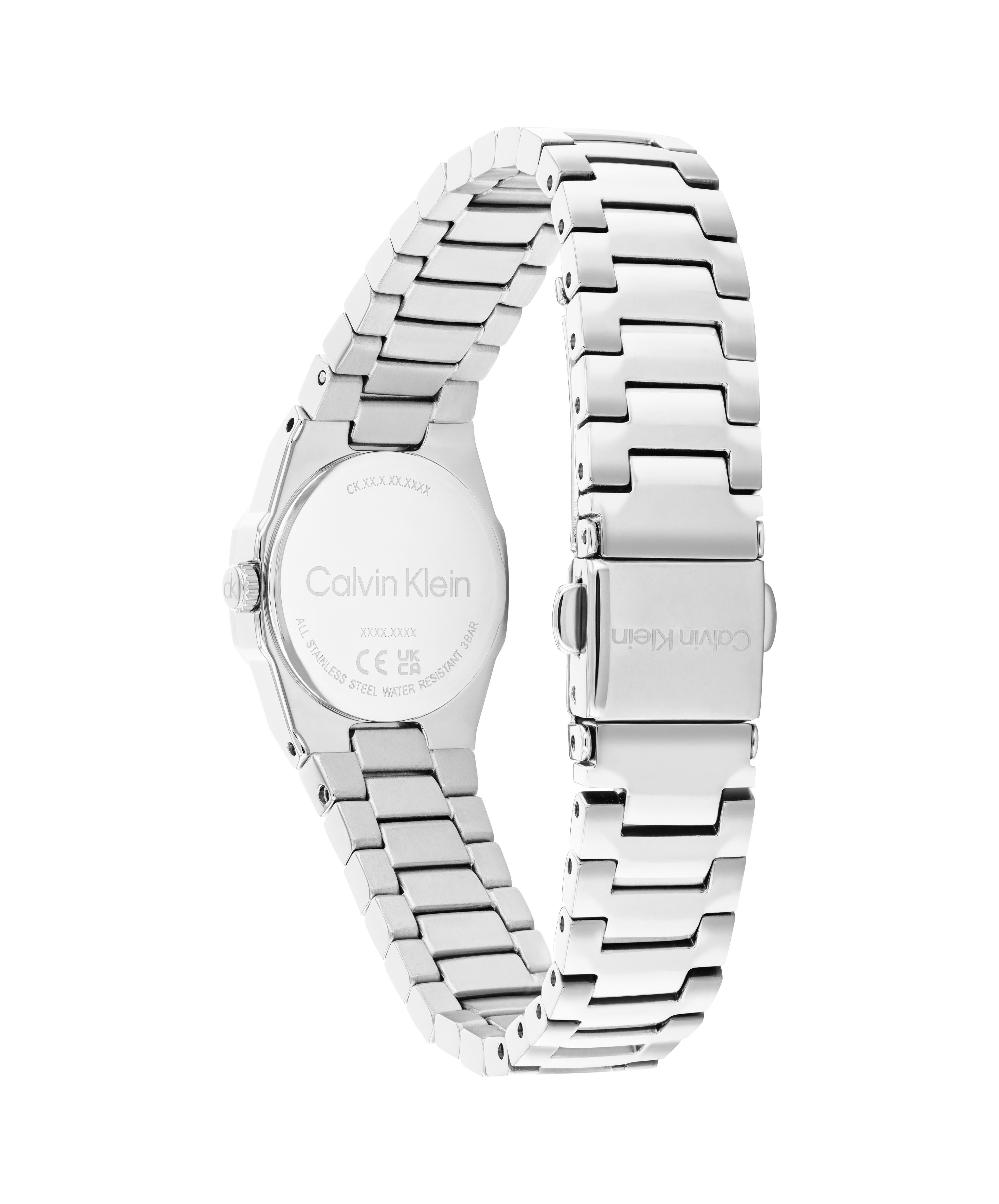 Calvin Klein Quarzuhr Geometric Elegance 25100141, Armbanduhr, Damenuhr, Edelstahlarmband, analog