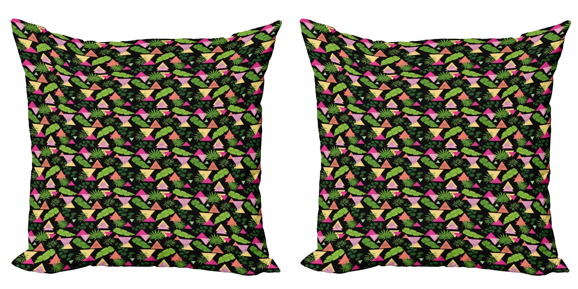 Kissenbezüge Modern Digitaldruck, Abakuhaus Blätter (2 Triangles Doppelseitiger Tropisch Exotische Accent Stück)