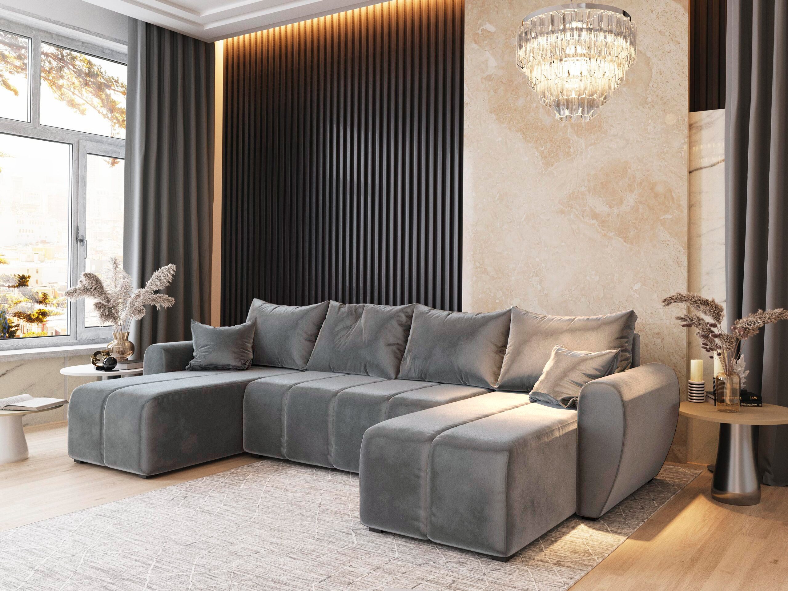 Masseno Ecksofa MADISON mit Schlaffunktion U-Form, Sofa mit Bettkasten