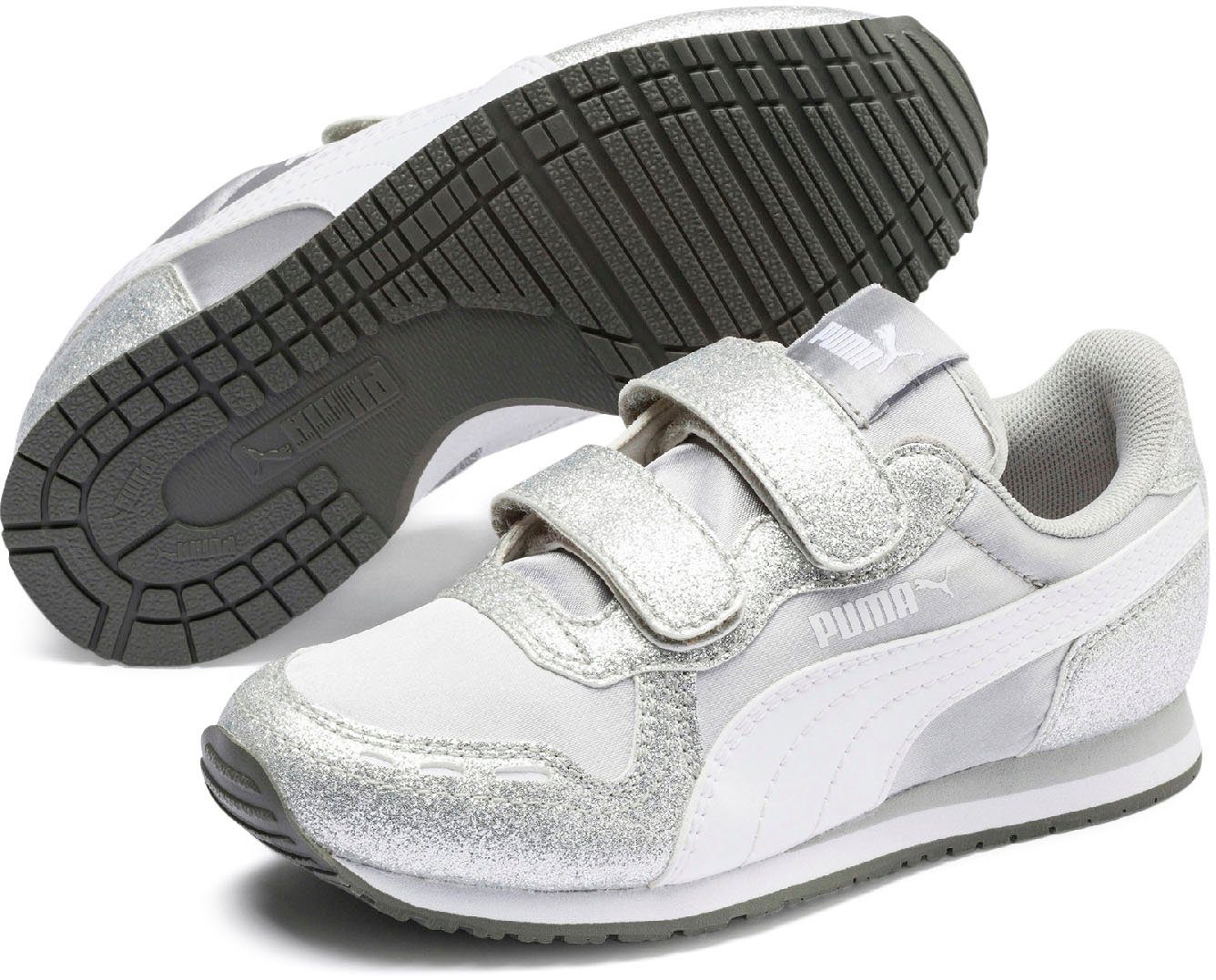 CABANA Violet Puma V White-Gray RACER GLITZ Silver-Puma Klettverschluss PUMA PS Sneaker mit