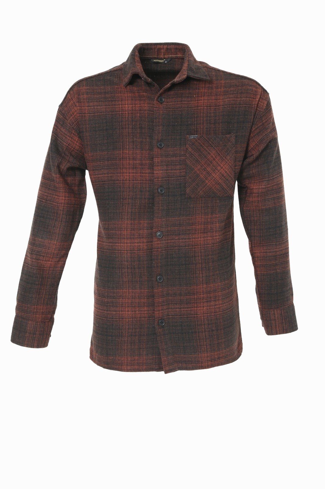 Megaman Jeans Flanellhemd Megaman H-264 Kariert Hemd Holzfällerhemd Herren