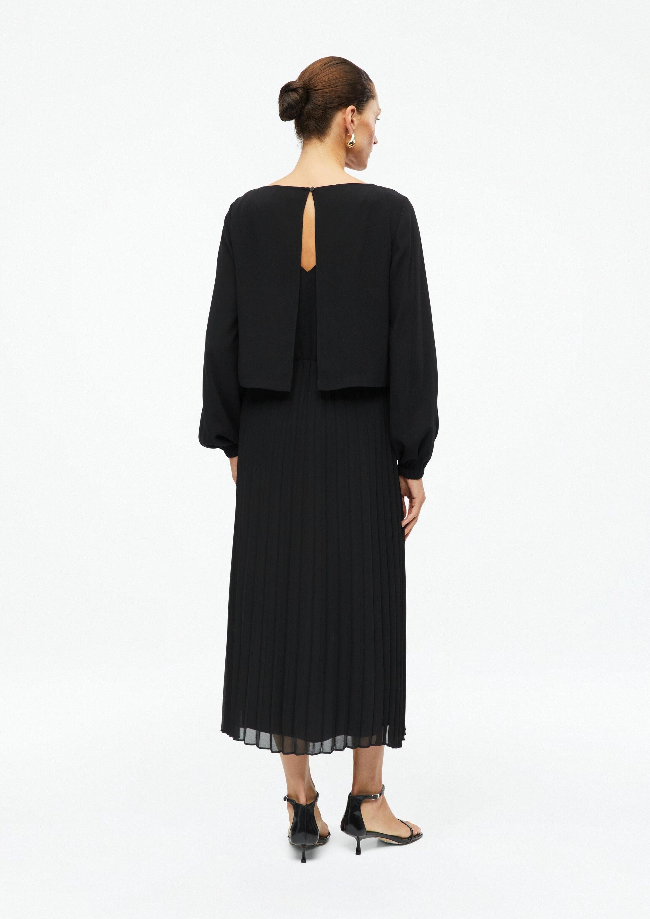 s.Oliver Midikleid Kleid Midi-Kleid aus Chiffon-Crêpe mit Layering-Effekt