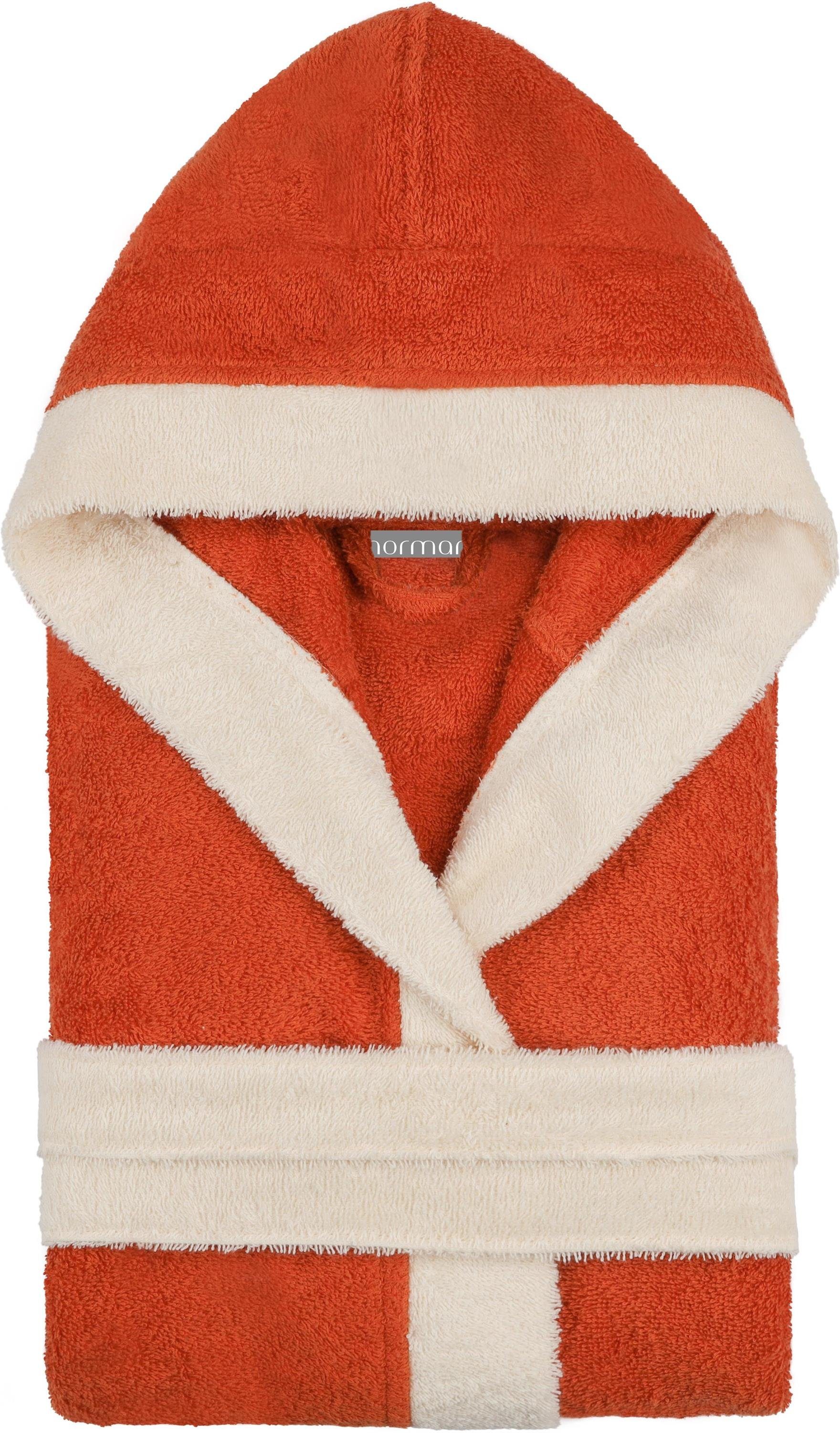 normani Kinderbademantel Kinder Bademantel aus Bio-Baumwolle Elounda, Bio-Baumwolle, Kapuze, Bindegürtel, Kinderbademantel aus weichem und schadtsofffreiem Mate – Bild 2 von 5