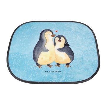 Sonnenschutz Pinguin umarmen - Eisblau - Geschenk, Sonnenschutz Baby, Liebesbeweis, Mr. & Mrs. Panda, Seidenmatt, Faltbar & Praktisch