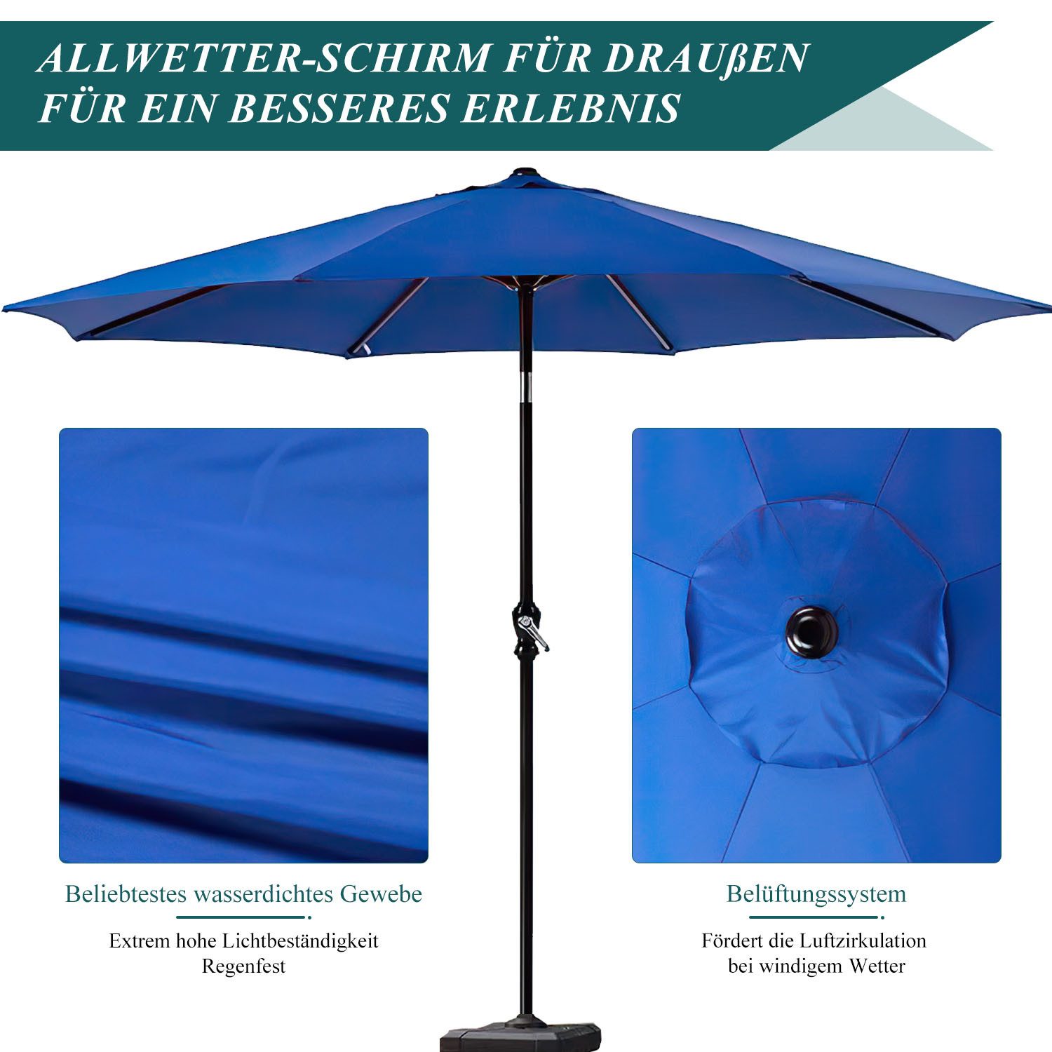 SURFOU Sonnenschirm Ø 274 cm Strand günstig online kaufen