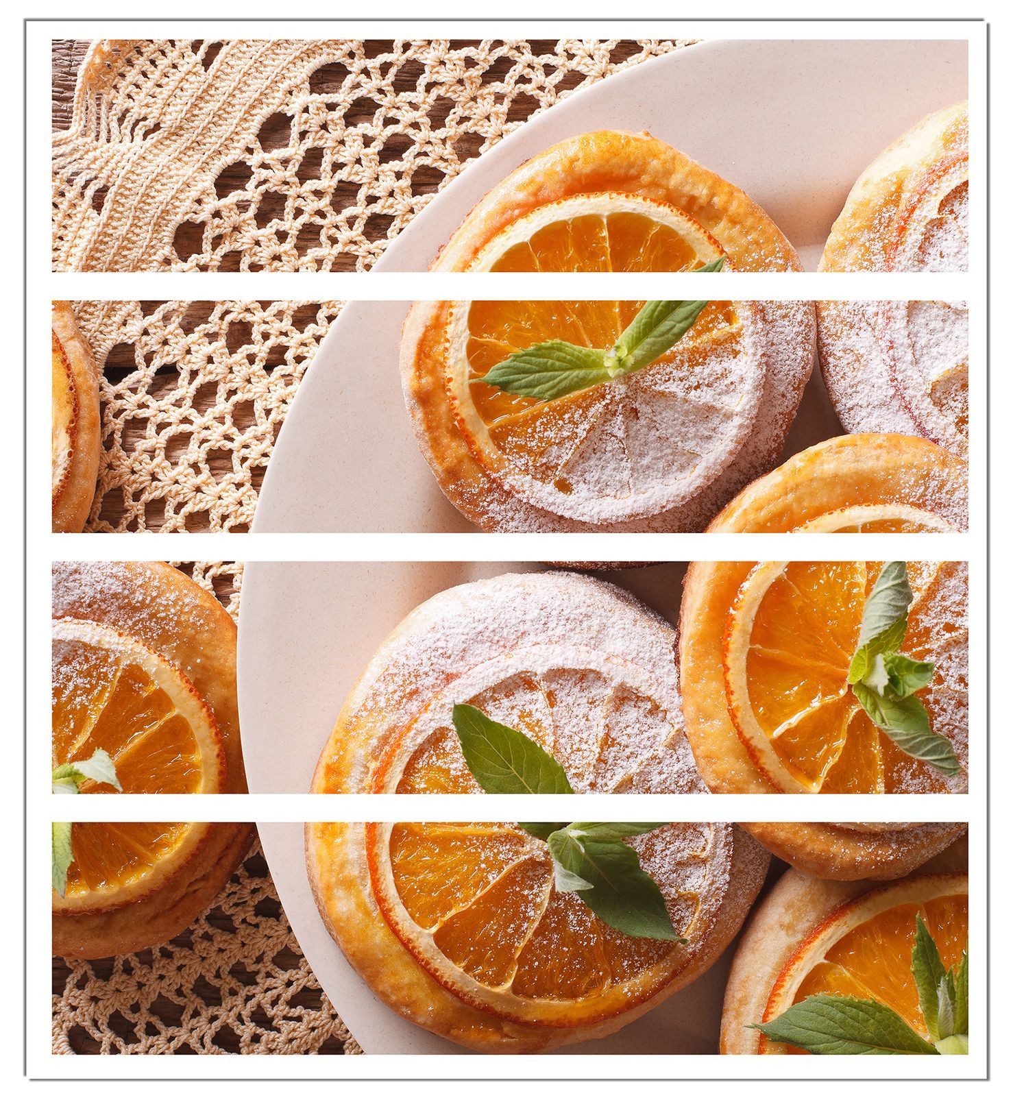 Wallario Möbelfolie Frische Biskuits mit Orangenscheiben