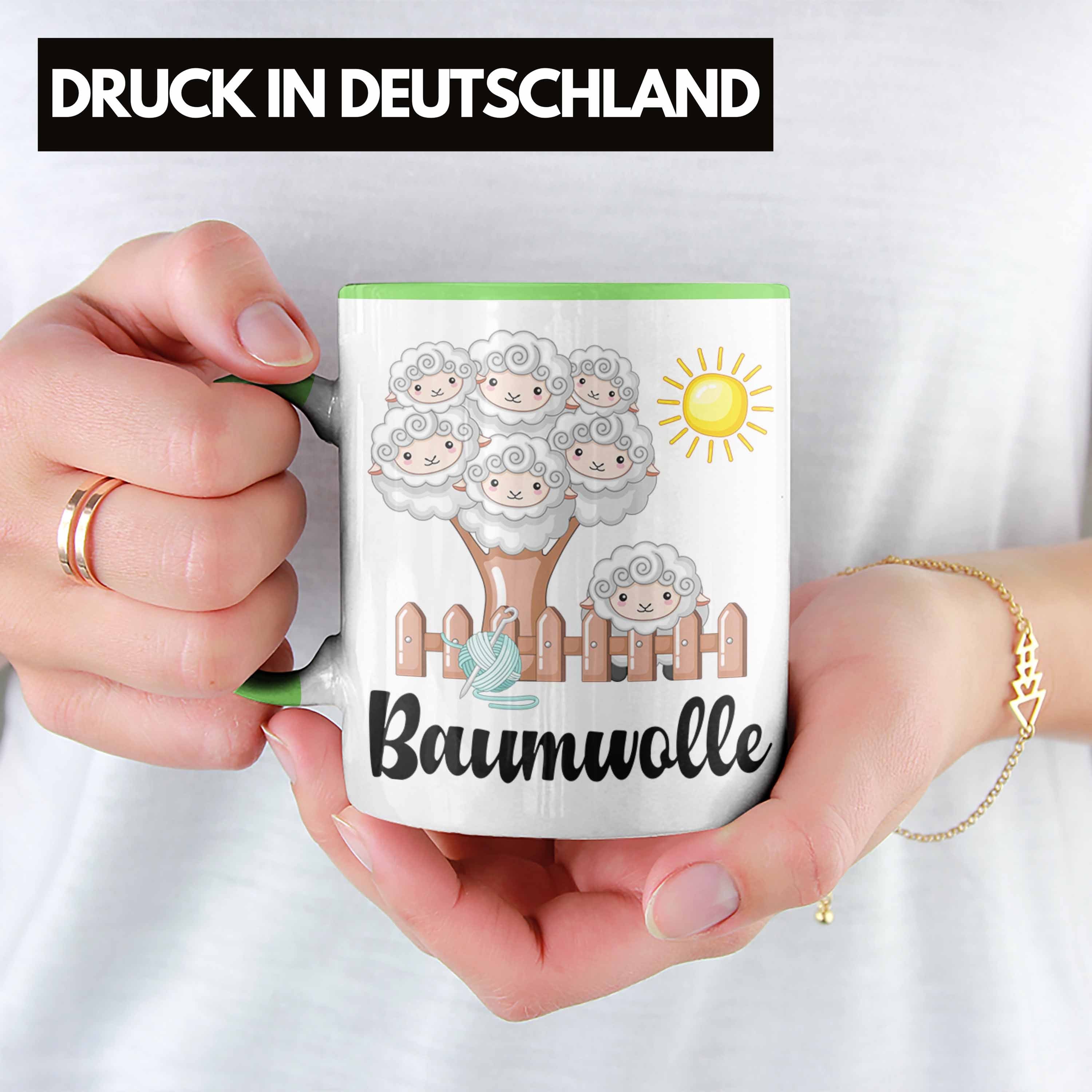 Landwirt Kinder Wortspiel Trendation Cartoon Tasse Geschenk Tasse - Schaf Fun Sprüche Grün Trendation Baumwolle Bauer