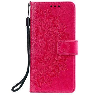 CoverKingz Handyhülle Hülle für Xiaomi Redmi 10/10 Prime Handy Tasche Flip Case Cover 16,5 cm (6,5 Zoll), Klapphülle Schutzhülle mit Kartenfach Schutztasche Motiv Mandala