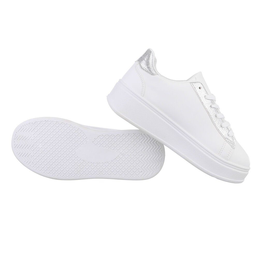 Ital-Design Damen Low-Top Freizeit Sneaker (85255473) Flach Sneakers Low in Weiß