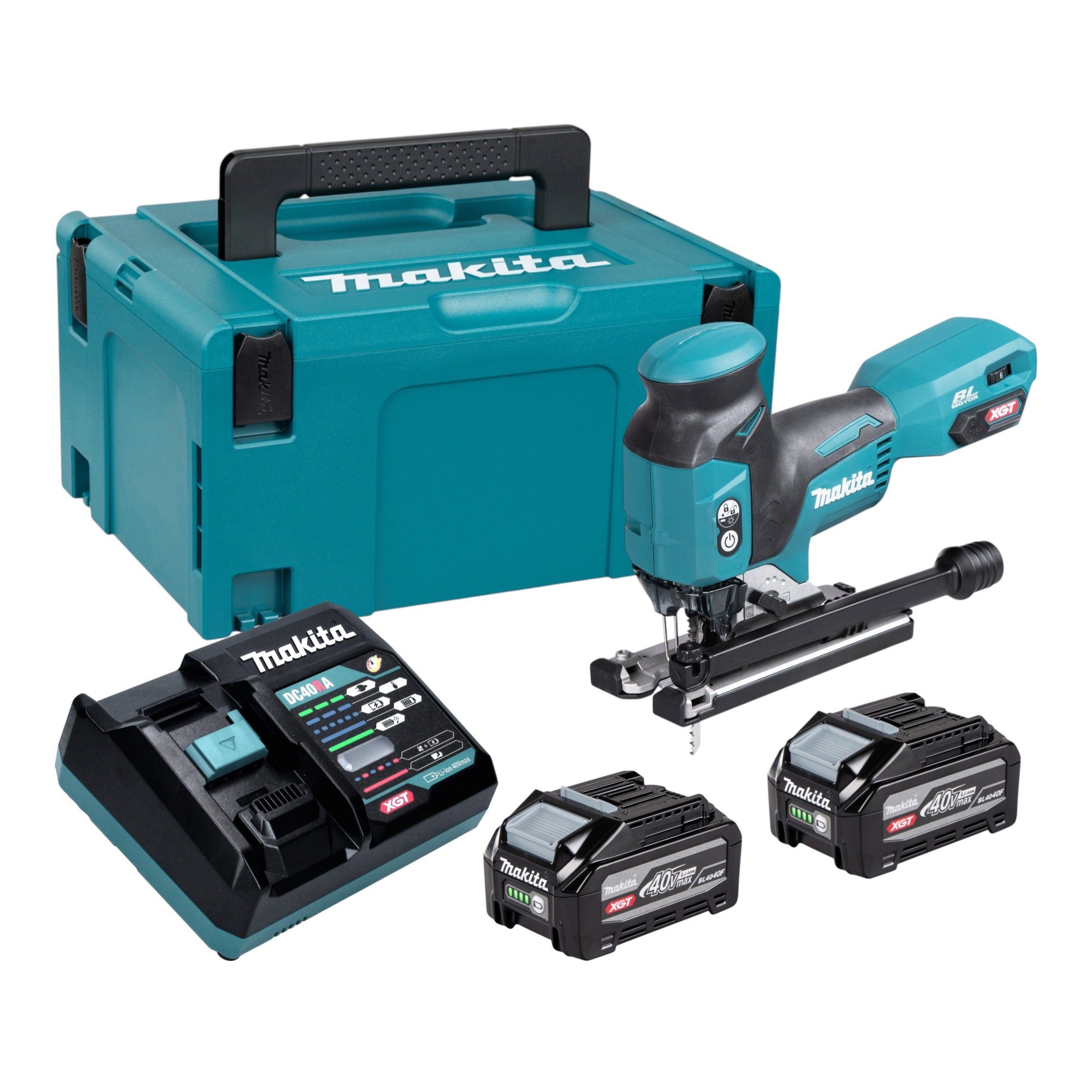 Makita Akku-Stichsäge JV 001 GU201 40 V max. 135 mm Brushless + 2x Akku 4,0 Ah + Ladegerät