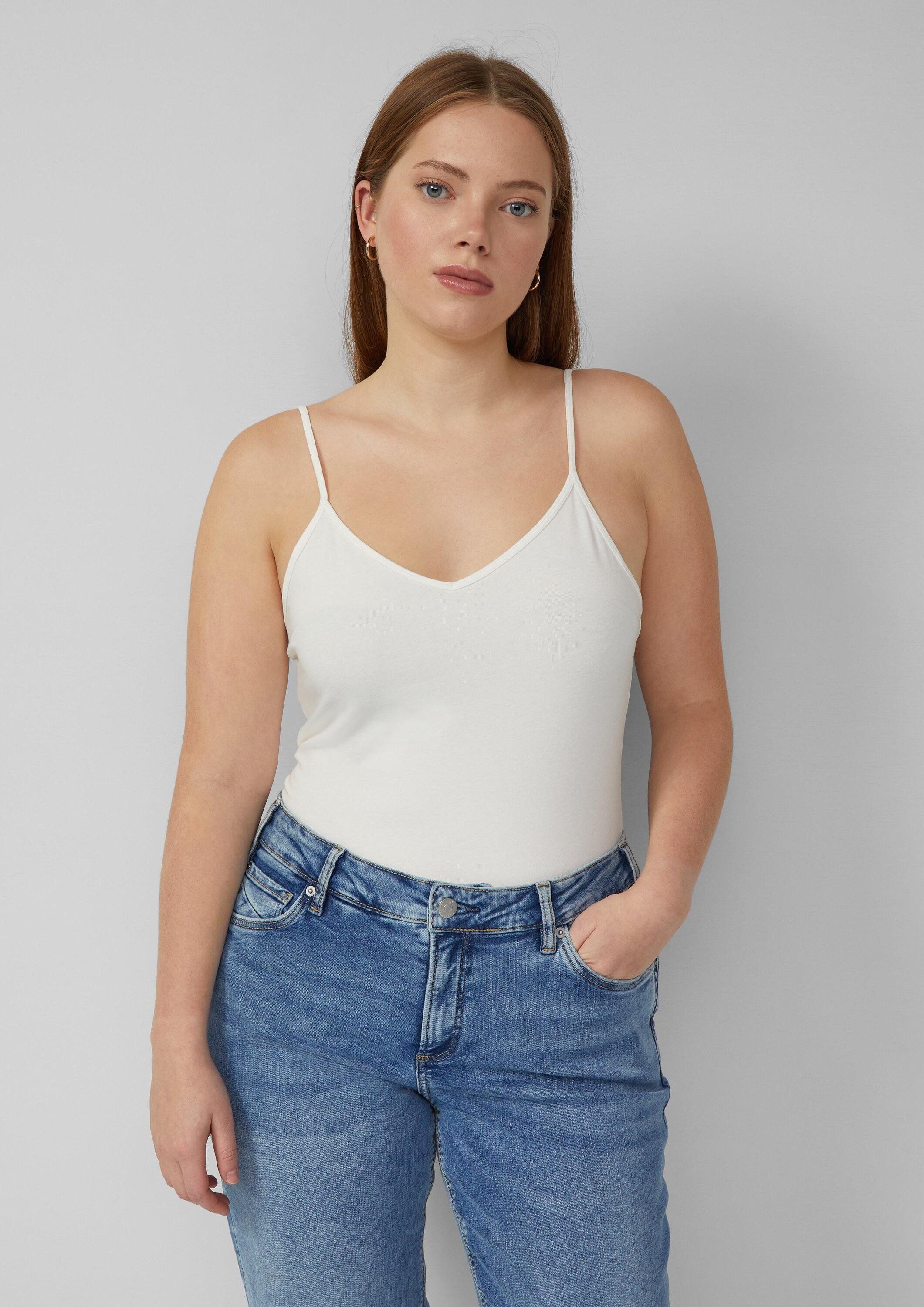 QS Muskelshirt T-Shirt Elastisches Spaghettiträgertop