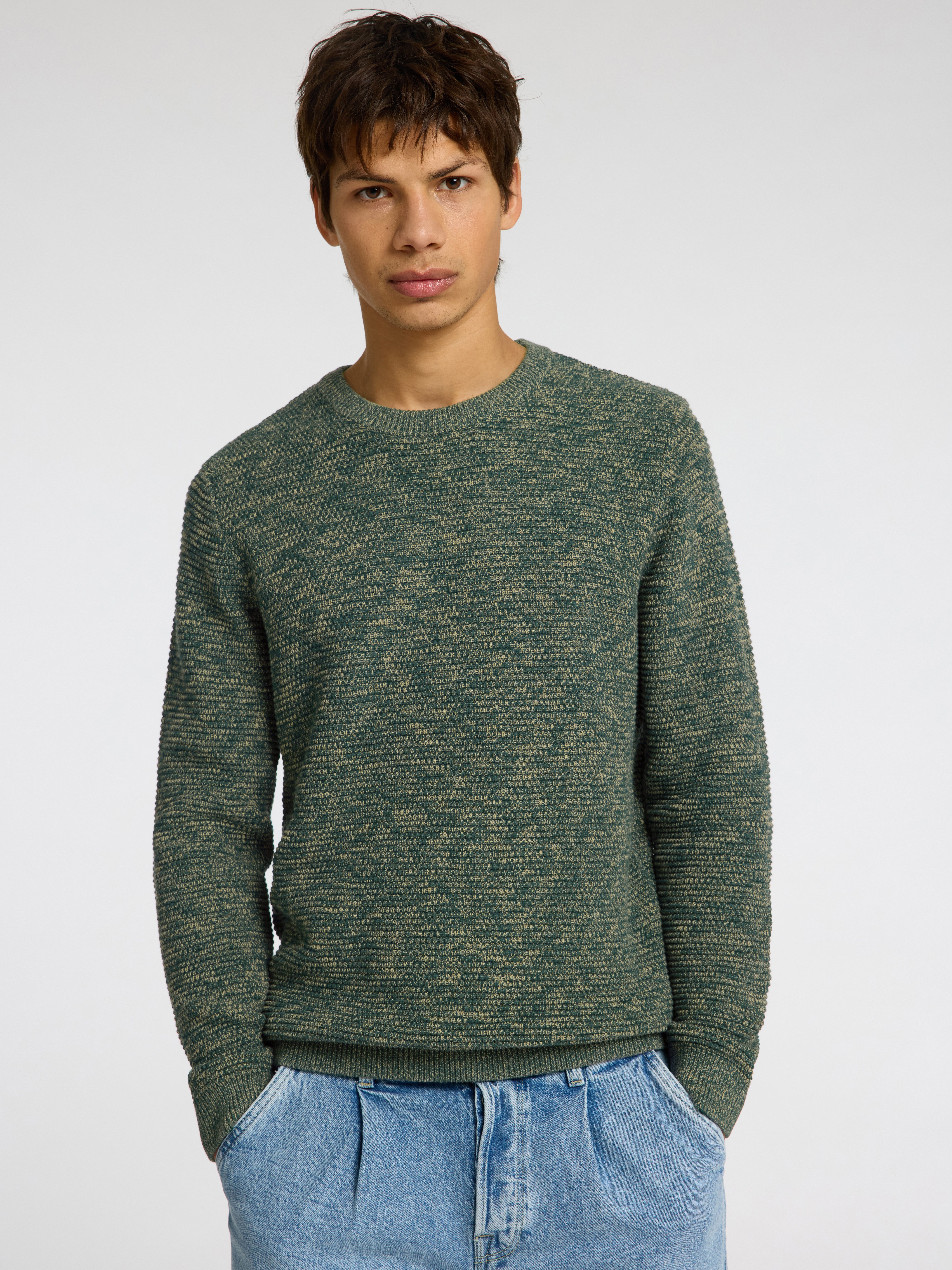 Selected Rundhalspullover SLHVINCE LS KNIT BUBBLE CREW NECK NOOS günstig online kaufen