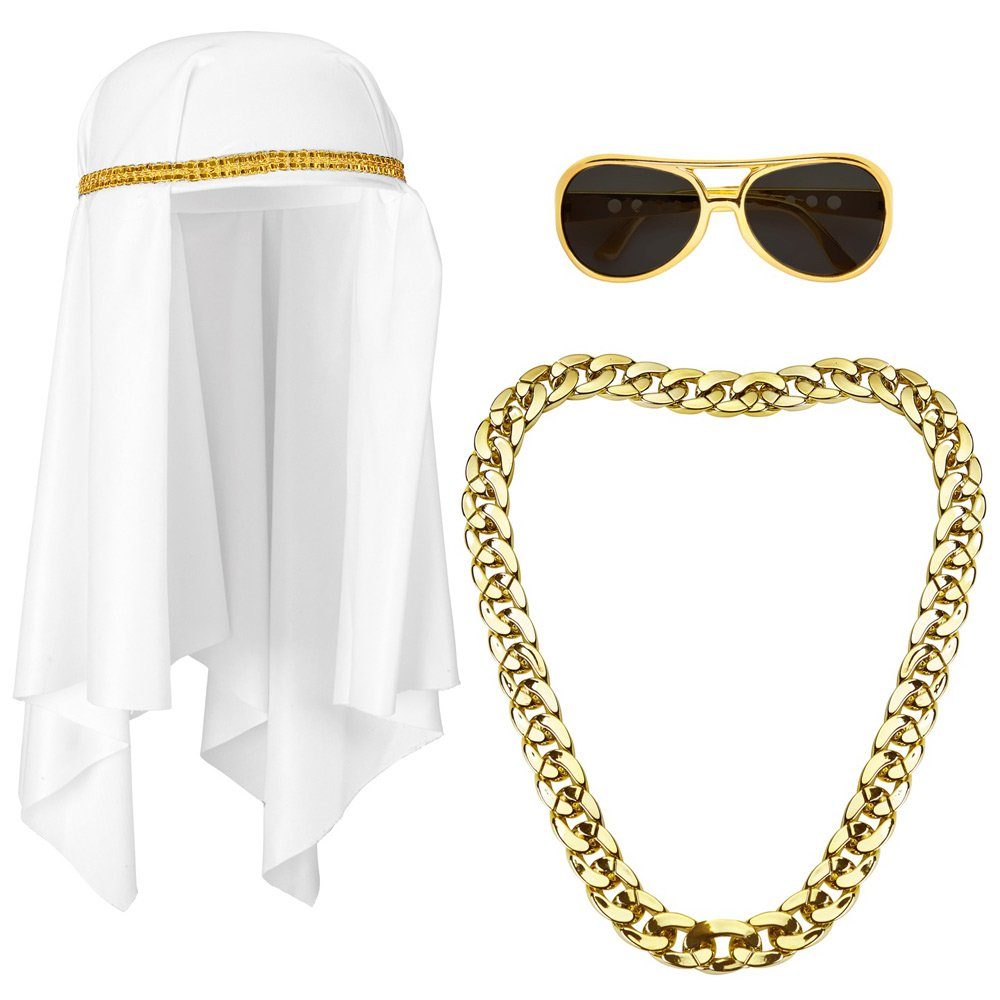 Kostüm Kostüm-Set "Arabischer Prinz" - 3-tlg. Emir Sultan Orient Verkleidung