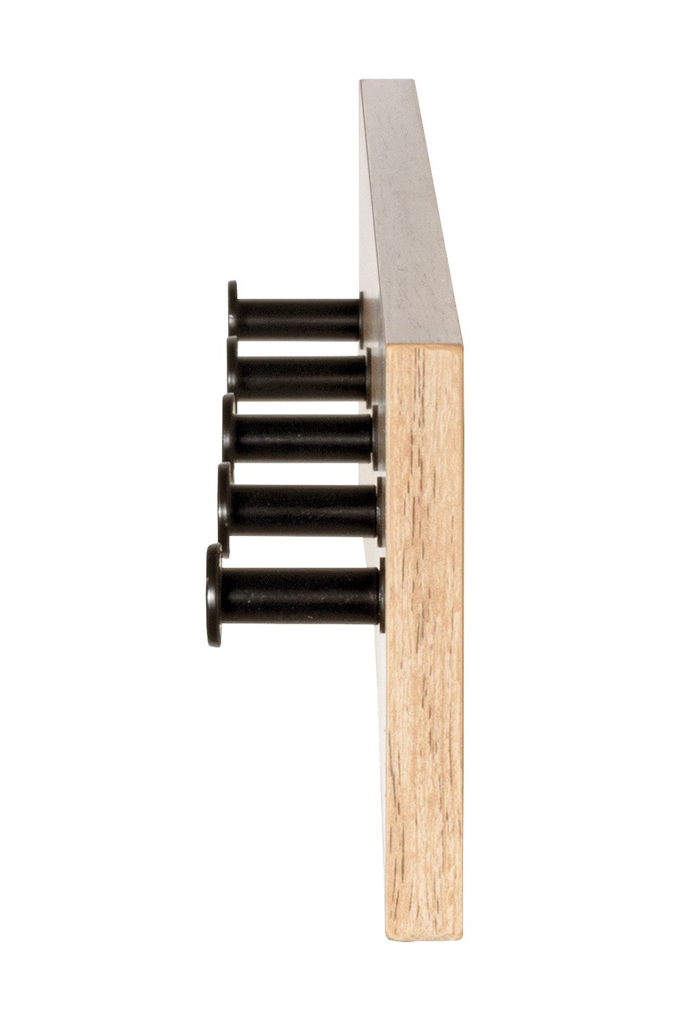 HAKU Garderobenleiste B 60 cm, Artisan Eiche Dekor, Metallhaken, mit 5 Haken