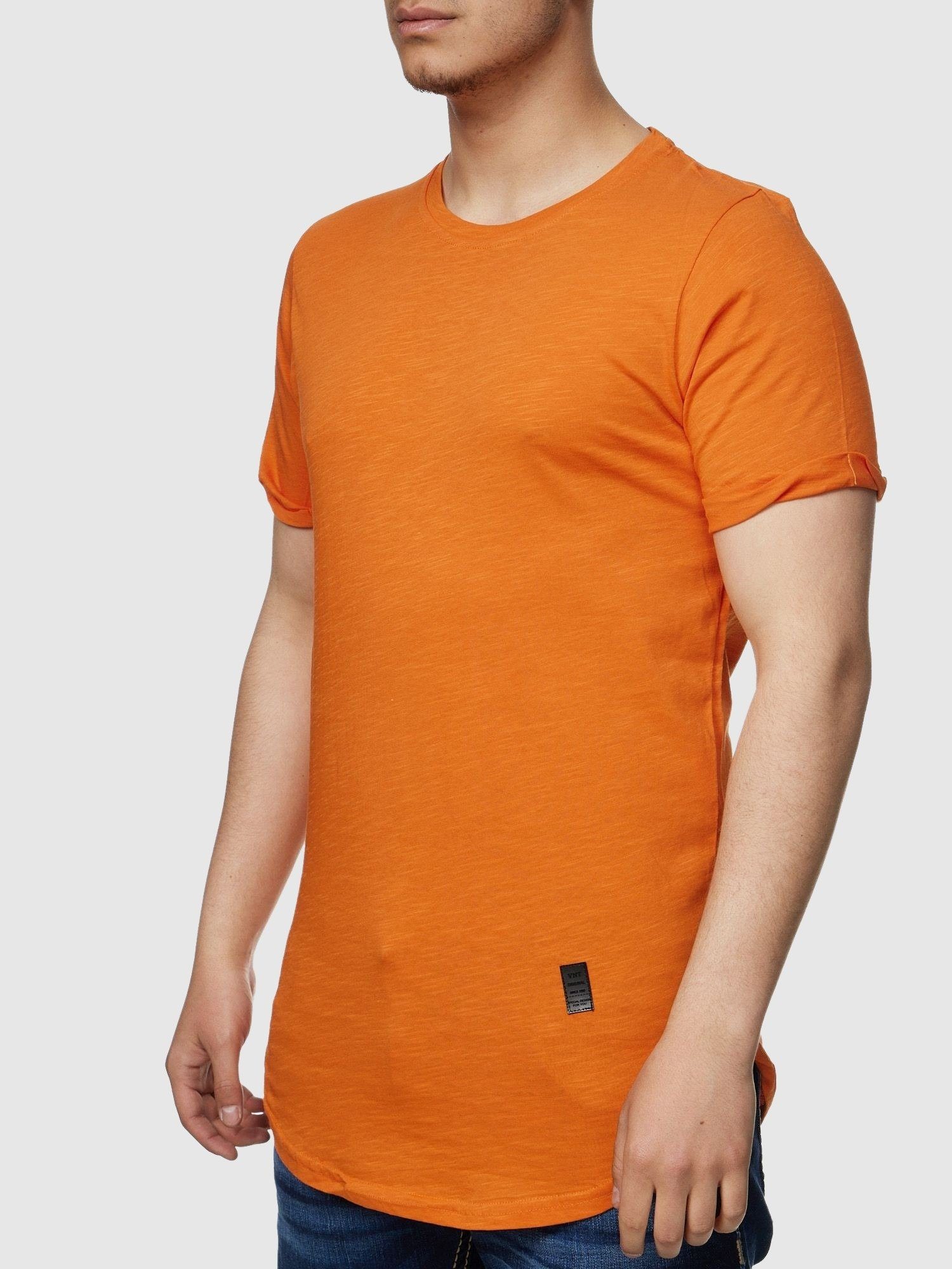 John Kayna Orange T-Shirt (Shirt Tee, 1-tlg) T-Shirt John TS-3659 Kayna Casual Fitness Kurzarmshirt Freizeit Polo