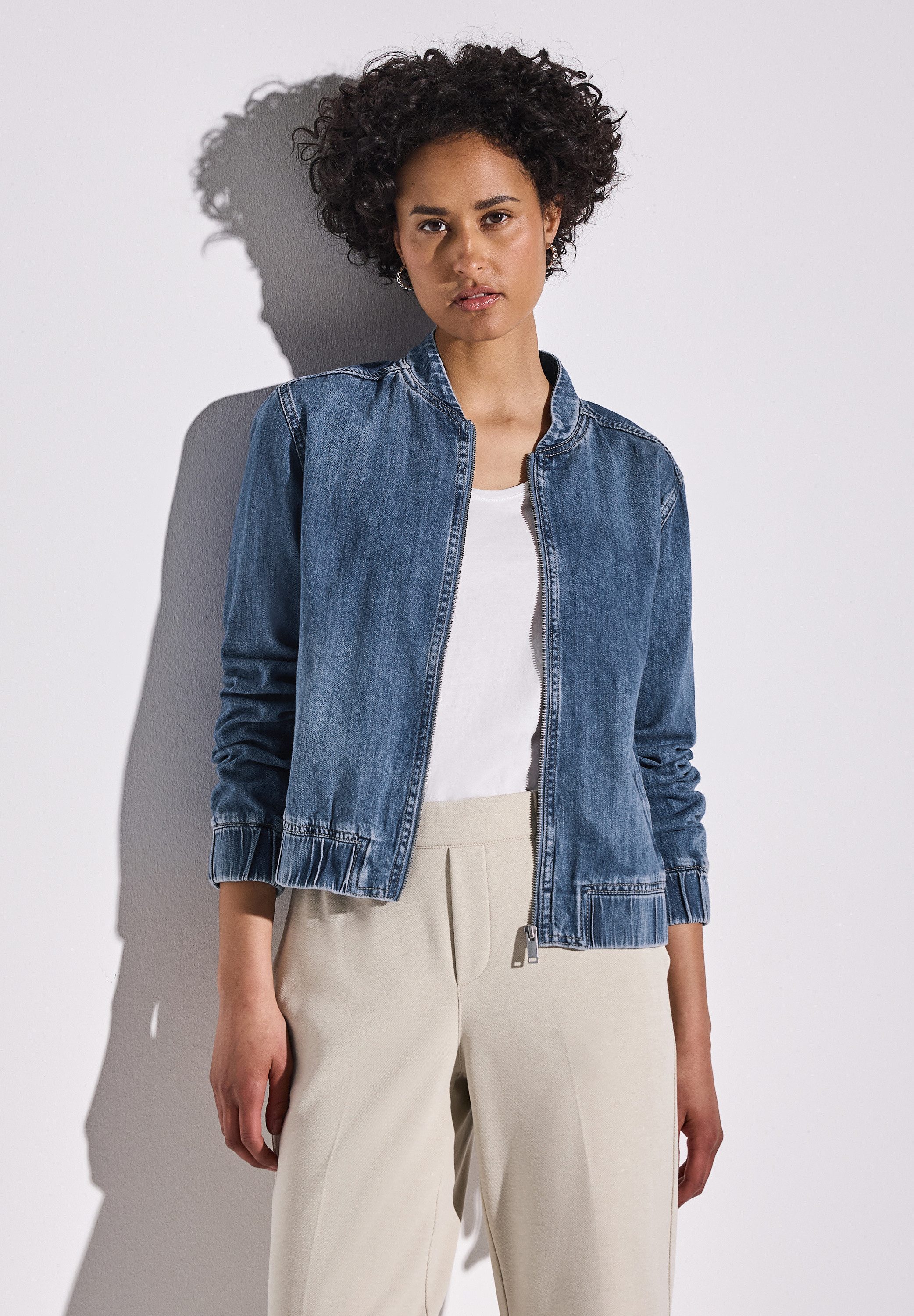 STREET ONE Blouson Denim, mit Reißverschluss günstig online kaufen