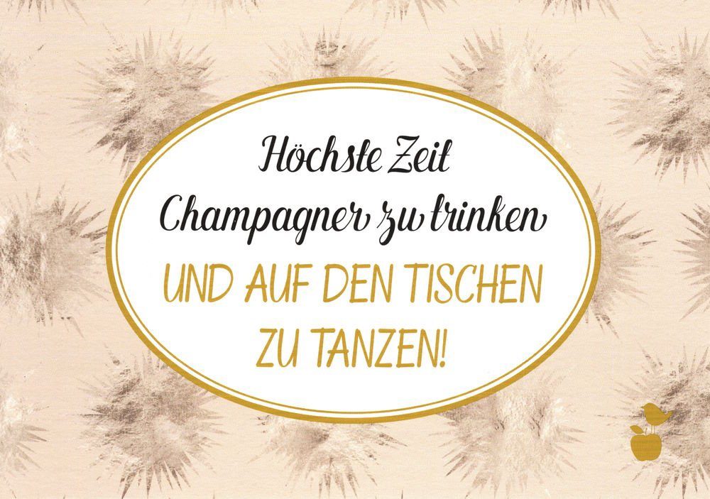 "Höchste trinken Zeit, zu Postkarte ..." Champagner und