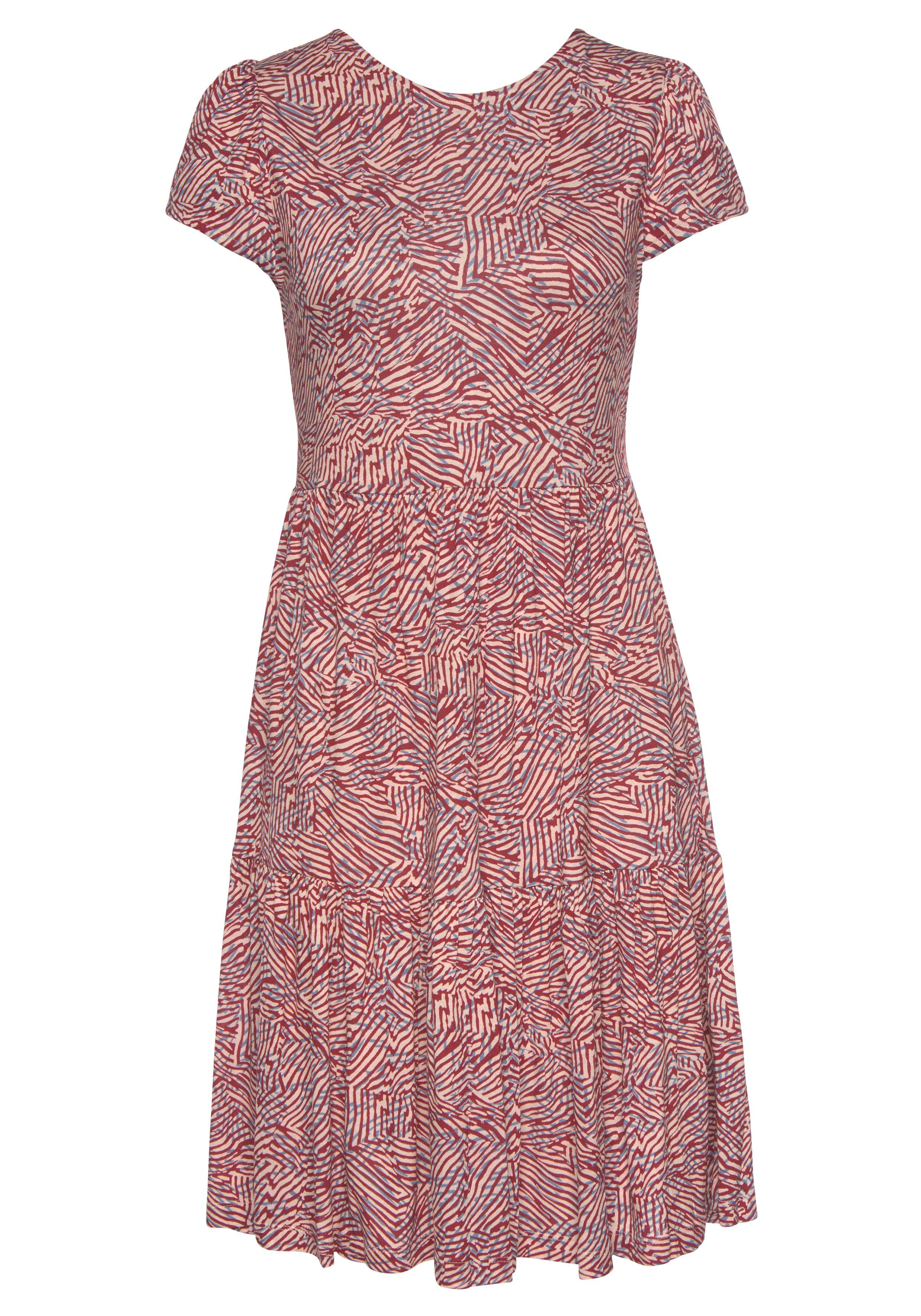 Vivance Jerseykleid mit Rückenausschnitt, T-Shirtkleid in lockerer Passform, Sommerkleid