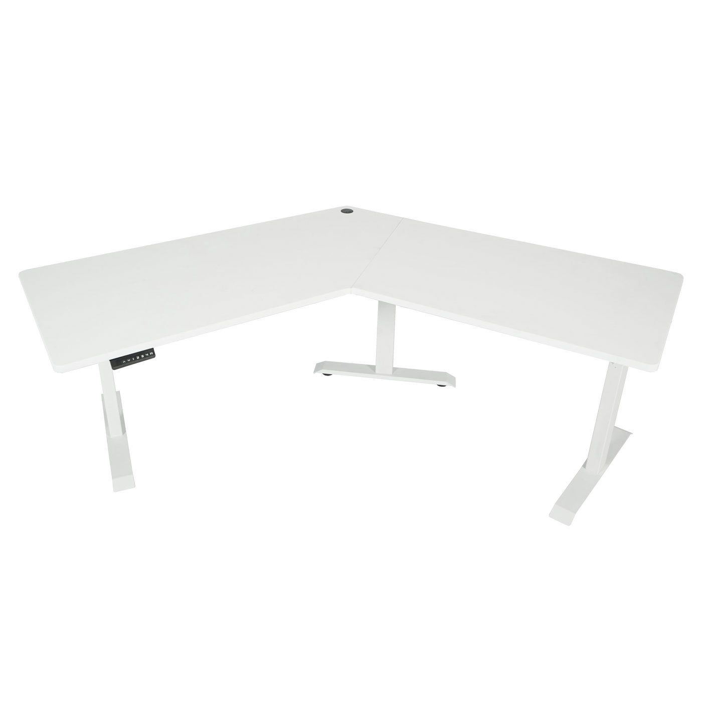 Zwei | Tischplatte weiß für Aussparungen | MCW weiß, in der weiß Schreibtisch Kabel weiß (3-St), MCW-D40-3in1