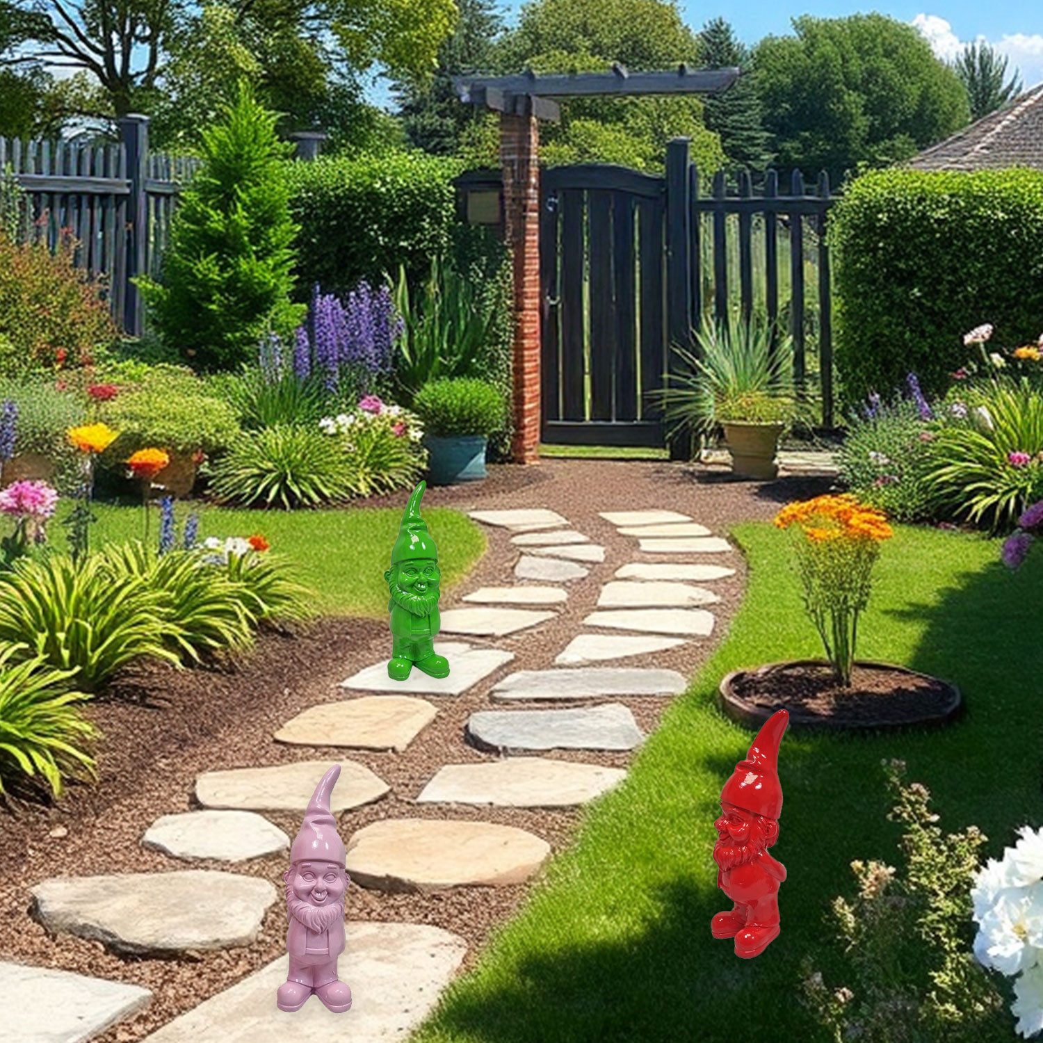 Fachhandel Plus Gartenzwerg Gartenzwerge 3er Set günstig online kaufen