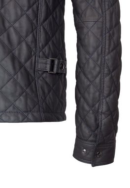 Lolus Lederjacke Tale Dunkelblau Sportlich elegante Teil gesteppte Lederjacke aus Lammnappa Leder