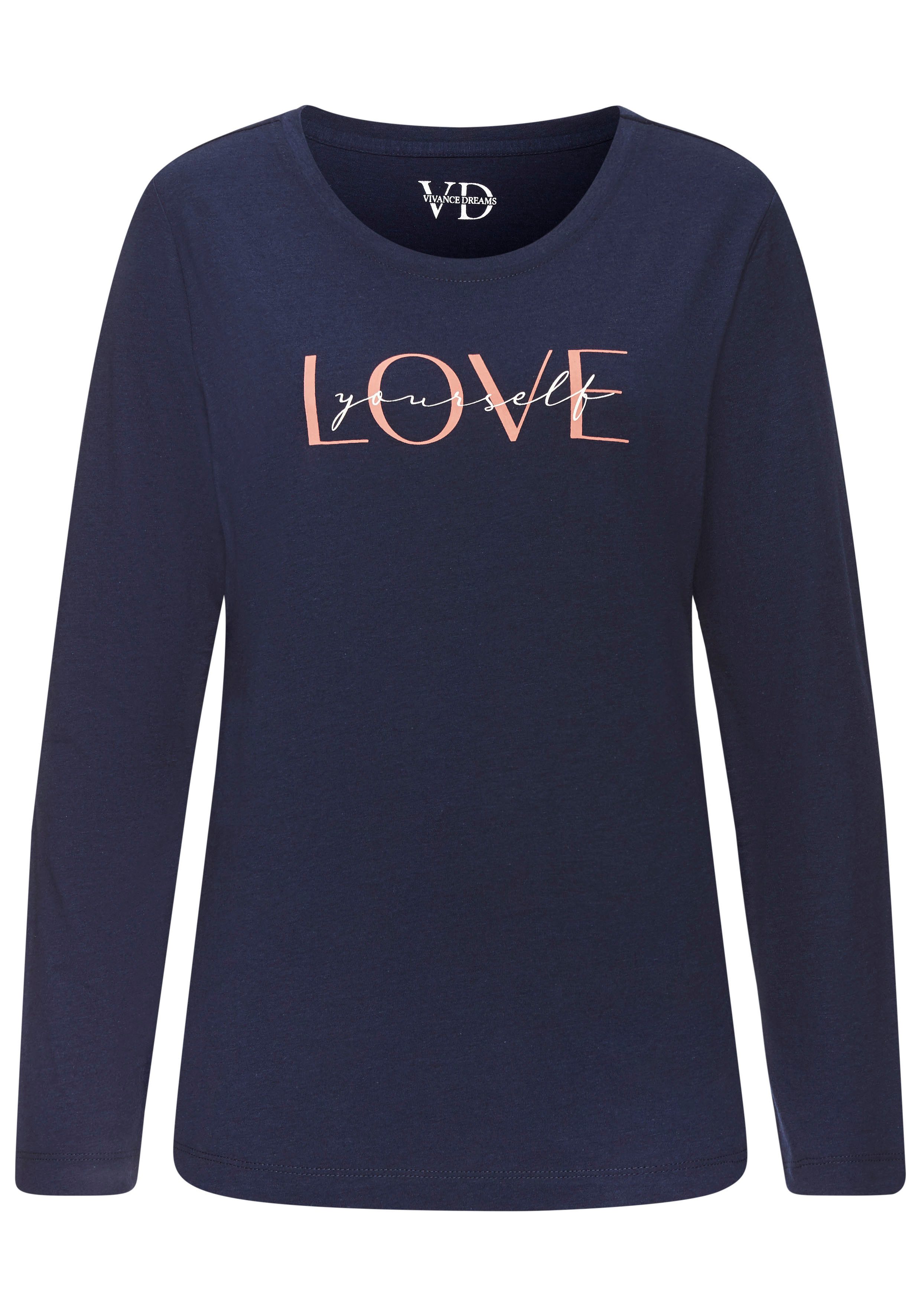 Vivance Dreams Longsleeve mit schönem Frontprint günstig online kaufen