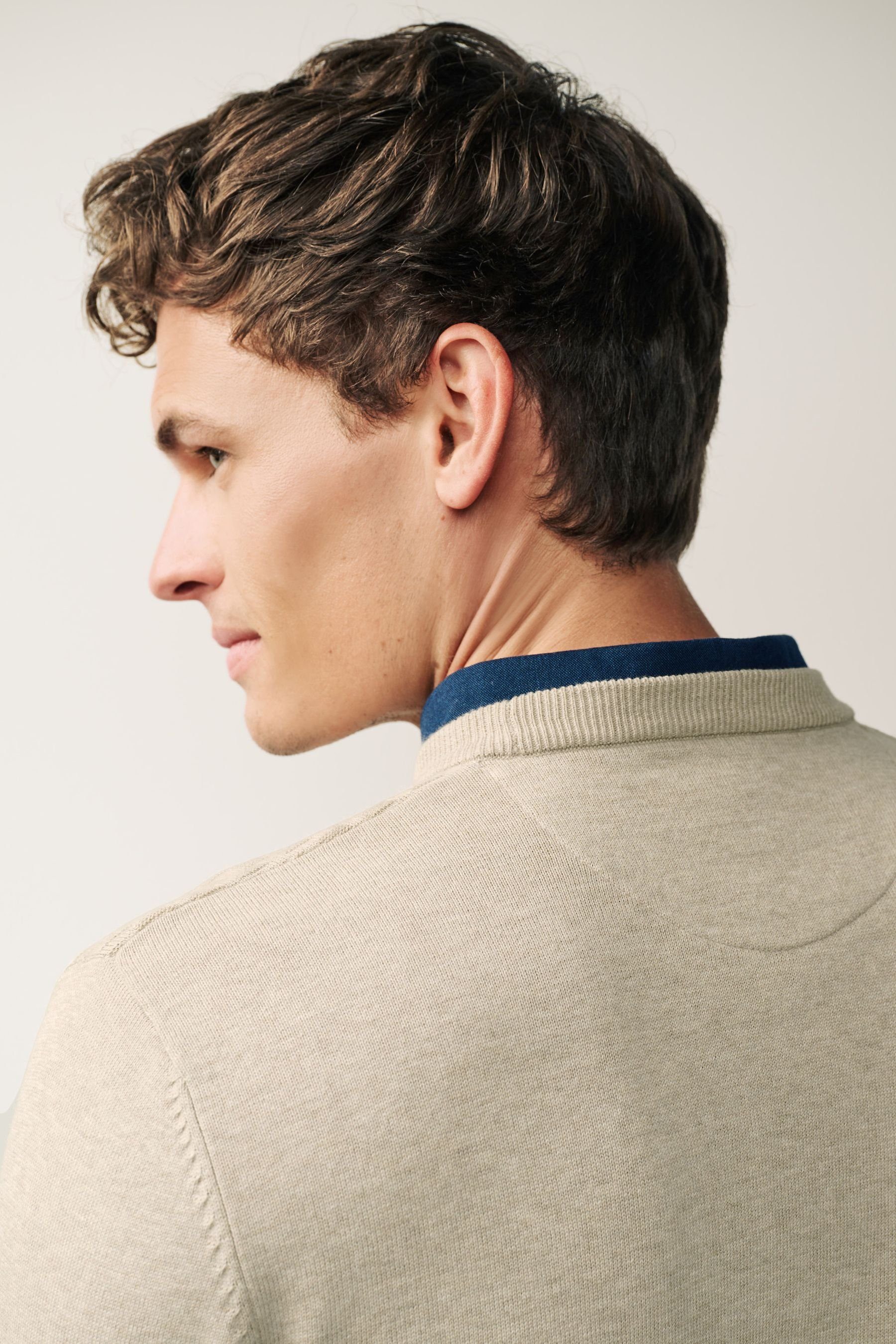 Next 2-in-1-Pullover Rundhalsstrickpullover mit Hemdeinsatz (1-tlg)