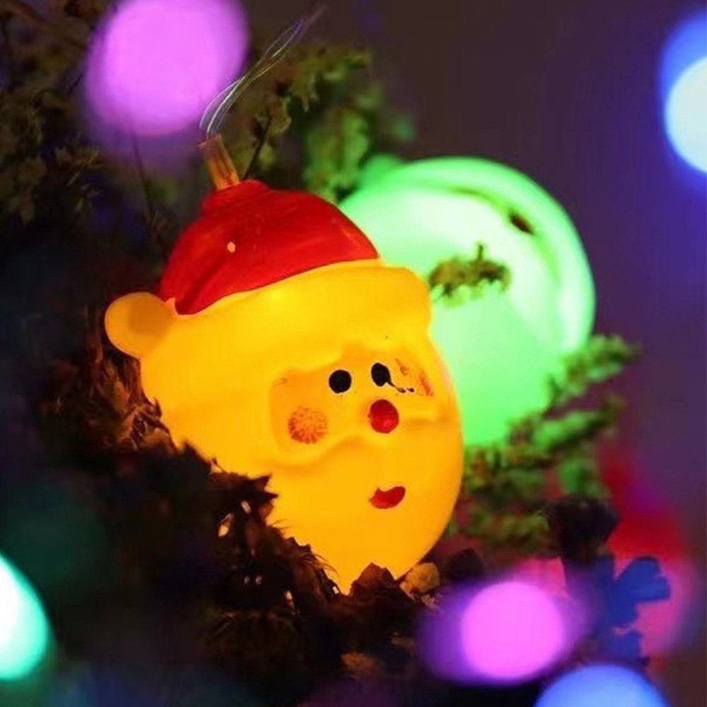 Bunt Außen, LEDs, Lichterkette Batteriebetrieben, LED-Lichterkette Weihnachtsmann/Schneemann - LED MUPOO 10 Lichterkette 1.5M Innen Weihnachtsbeleuchtung Weihnachtsmann