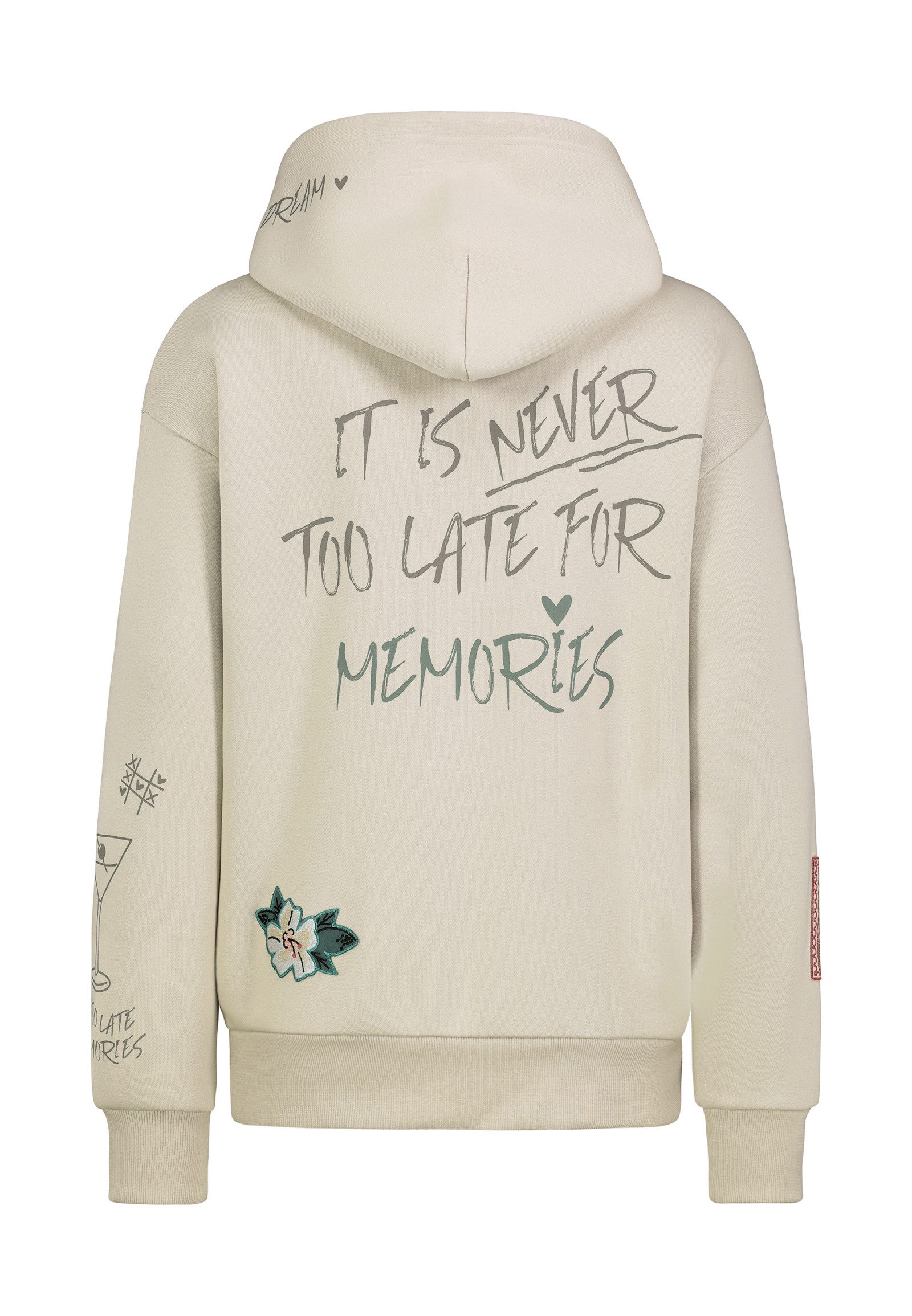 Eight2Nine Kapuzenpullover Damen Hoodie mit auffälligem Pigmentprint Sweate günstig online kaufen