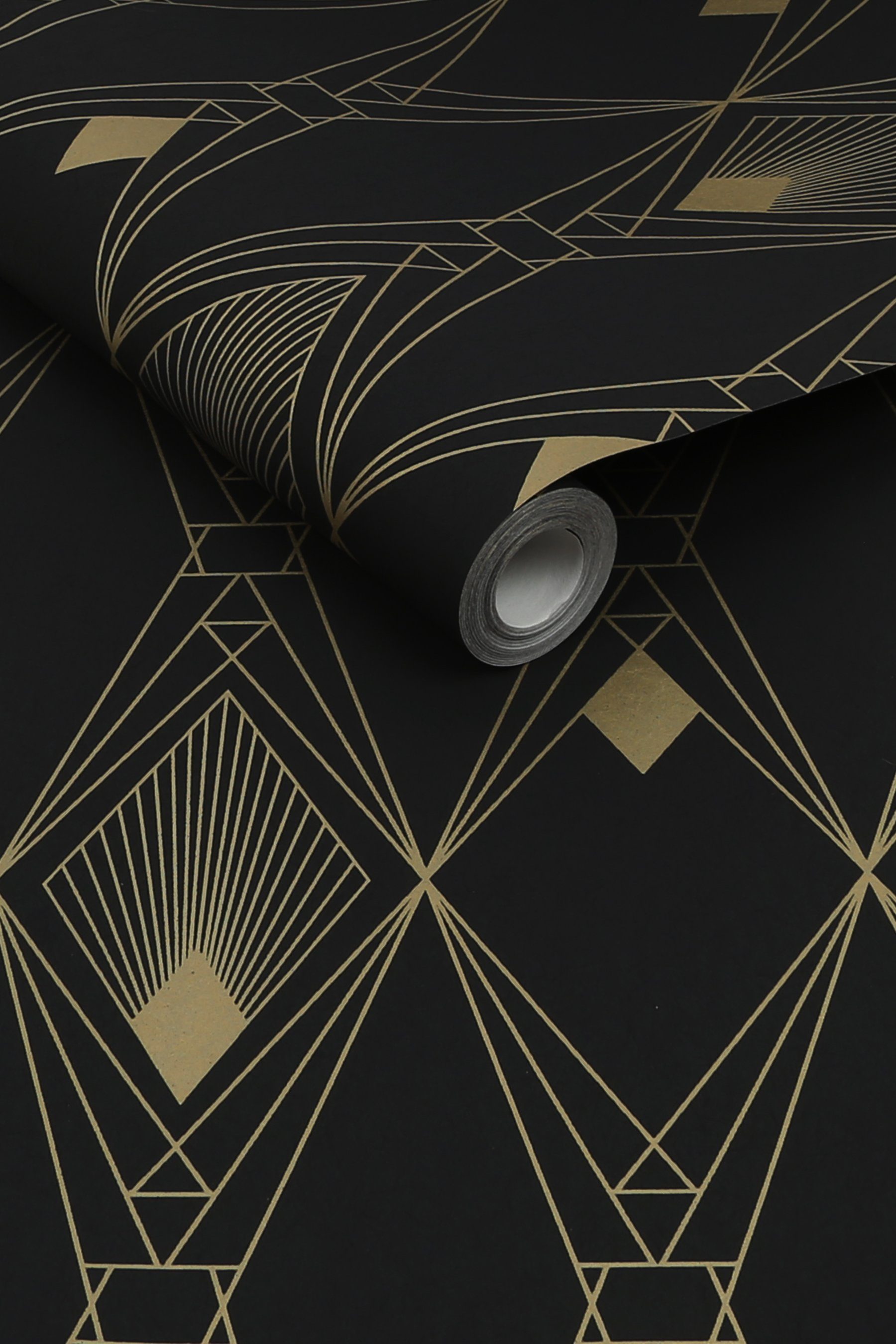 Next Vliestapete DECO GEOMETRIC Vliestapete 10mx52cm, texturiert, 3D-Optik, (1 St), Deko Geometrisch schwarz 10mx52cm