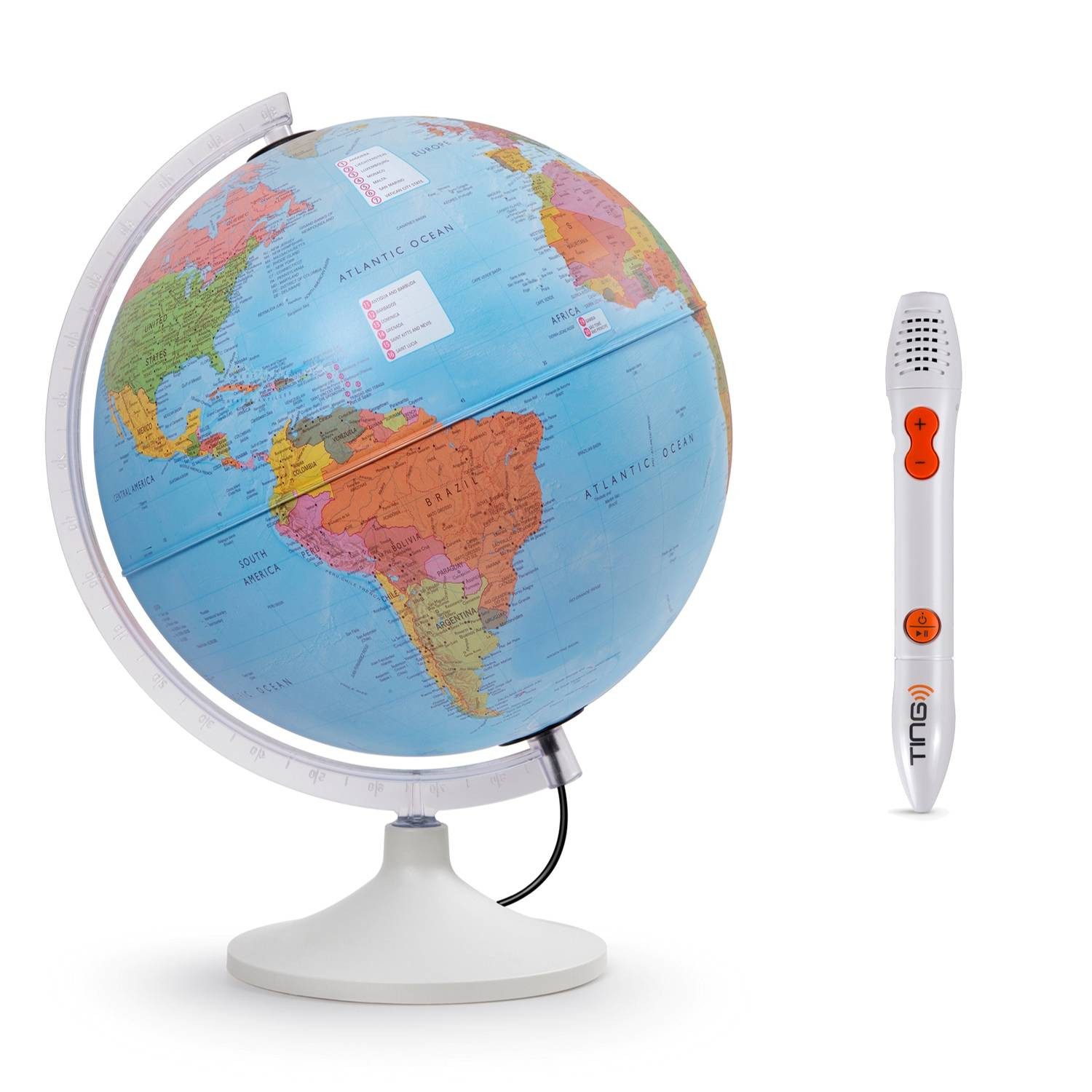 Räthgloben Globus Interaktiver Leuchtglobus PARLAMONDO I Globus mit Stift