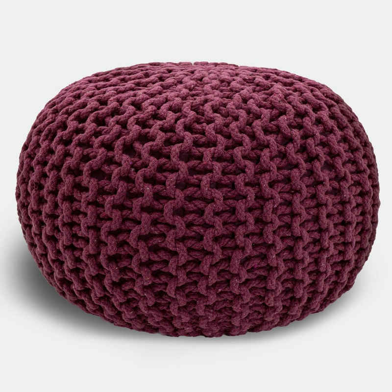 Casamia Pouf Pouf Ø 55 o. 45 cm Strickhocker Sitzpouf Bodenkissen nachhaltig